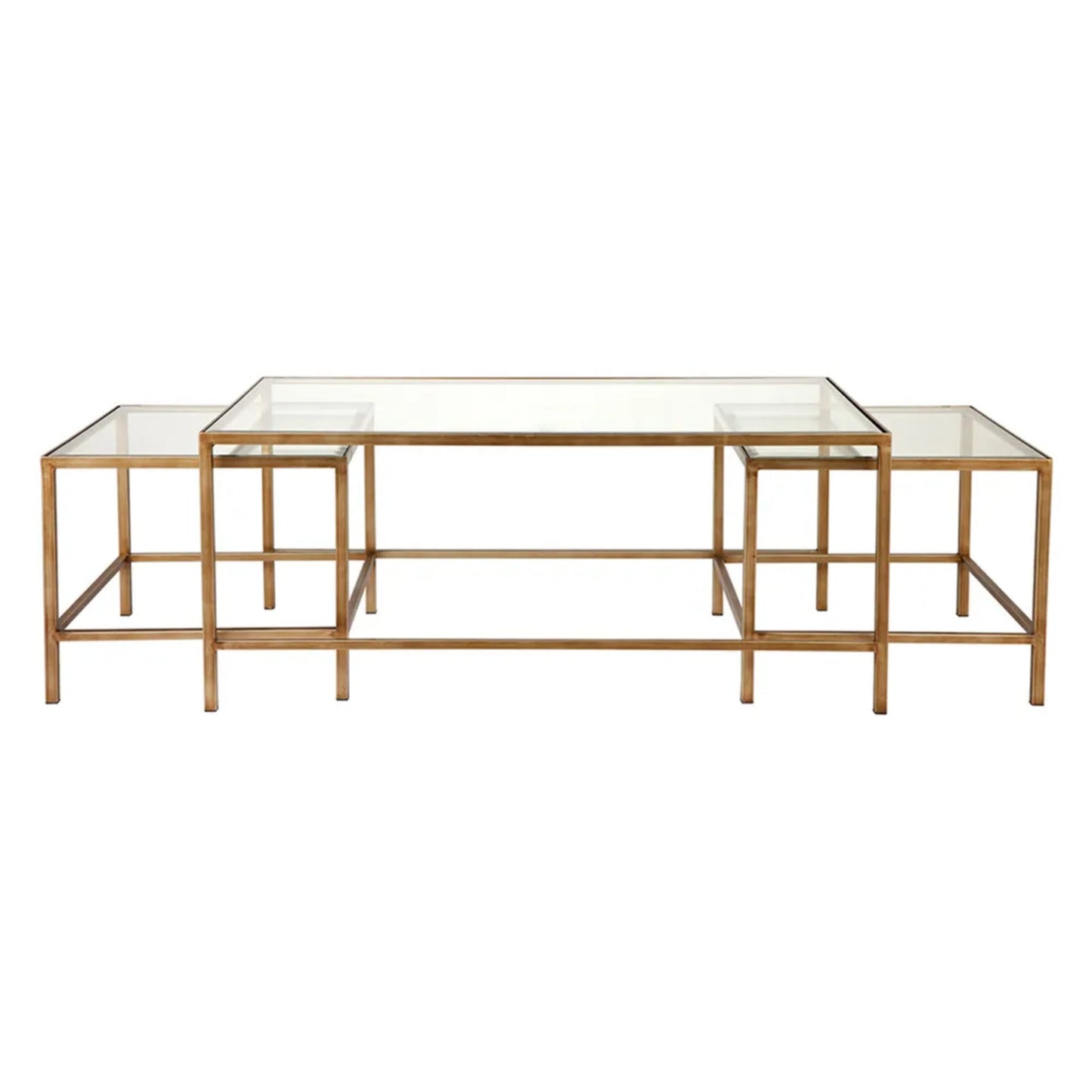 Cocktail Glass Nesting Coffee Table - Antique Gold Coffee Table Cafe Lighting & Living
