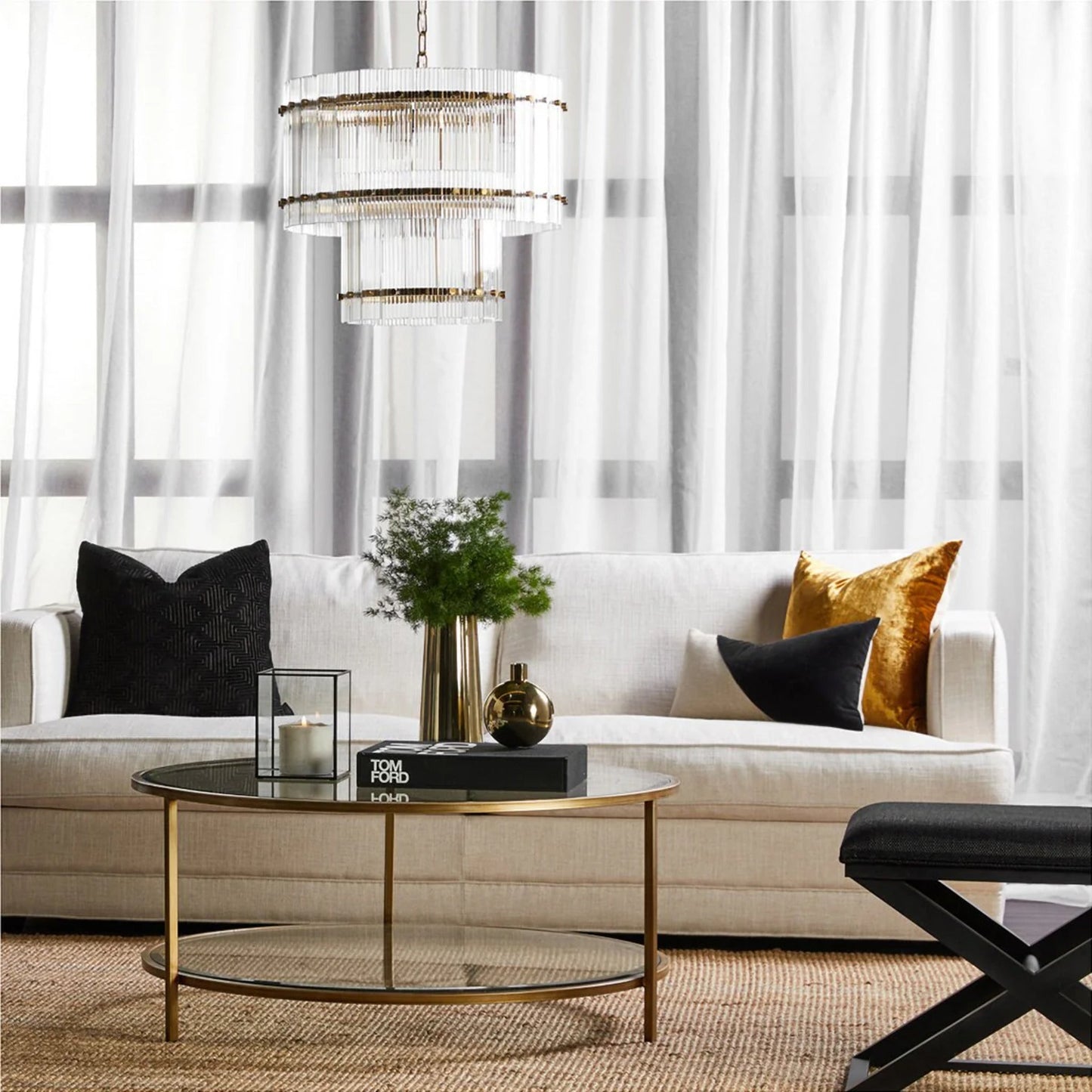 Cocktail Glass Round Coffee Table - Antique Gold Coffee Table Cafe Lighting & Living