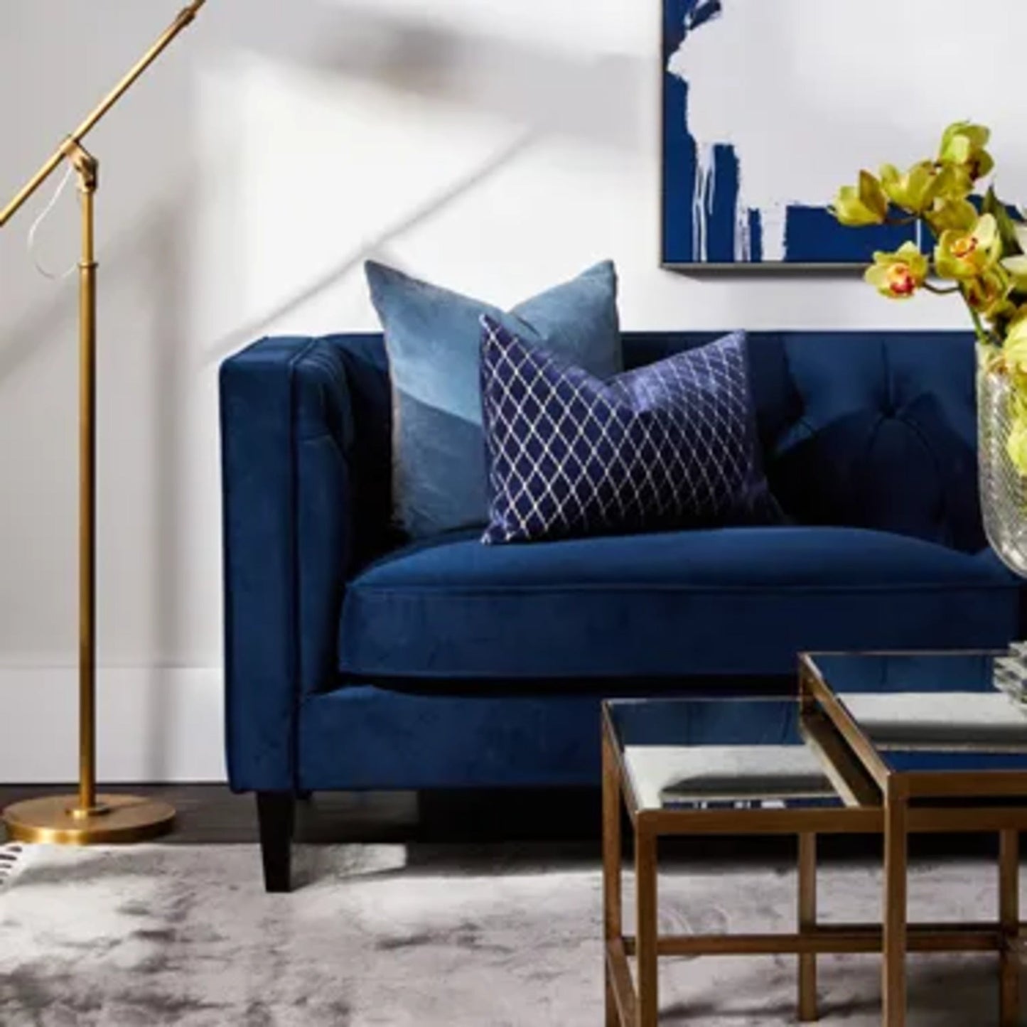 Cocktail Mirrored Nesting Coffee Tables - Antique Gold Coffee Table Cafe Lighting & Living