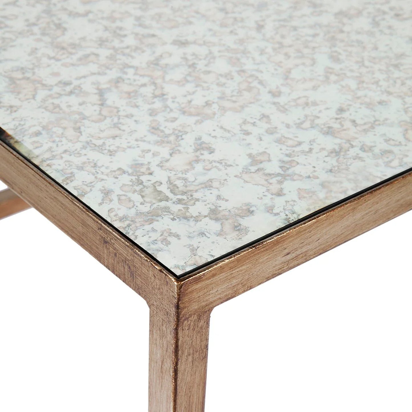Cocktail Mirrored Nesting Coffee Tables - Antique Gold Coffee Table Cafe Lighting & Living