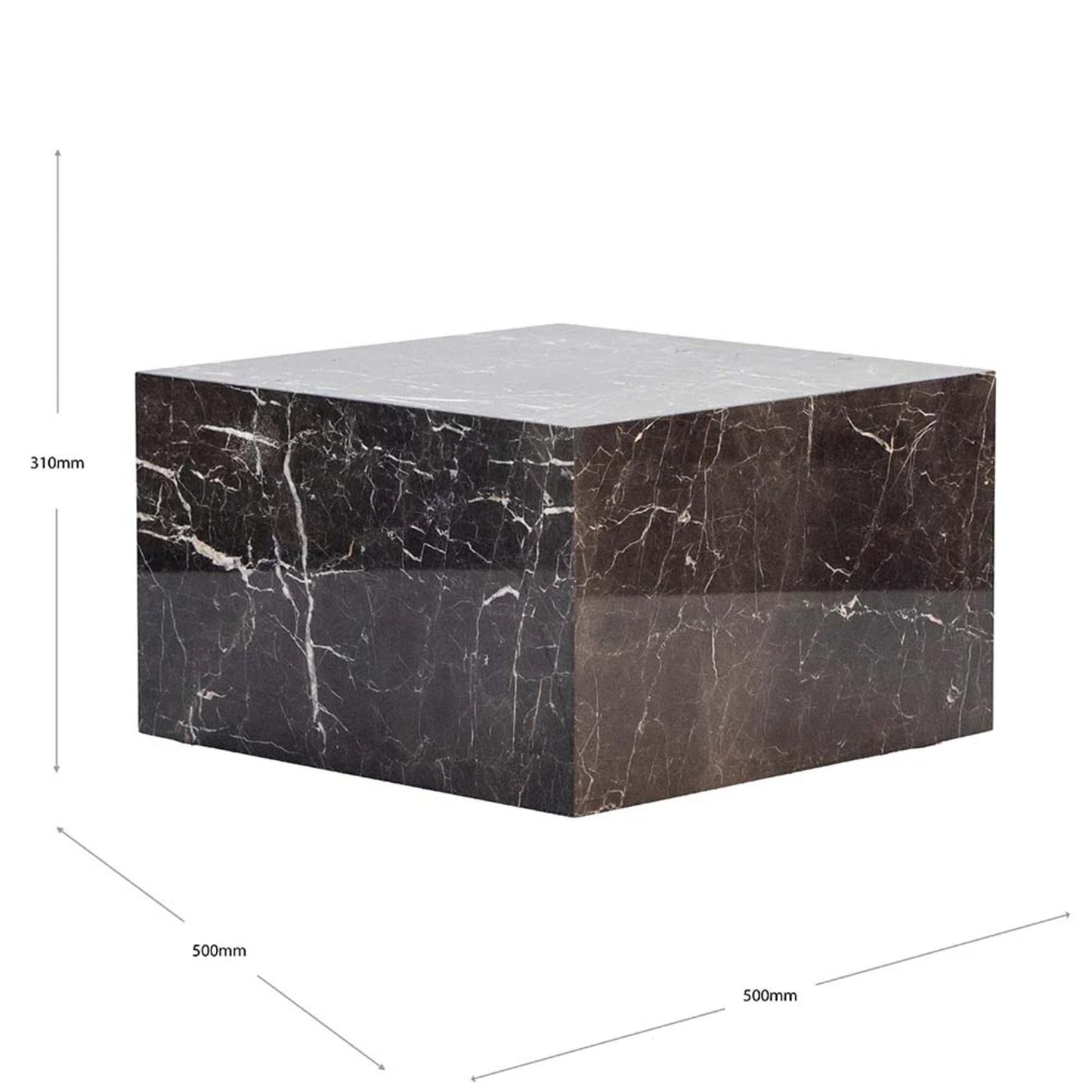 Comet Marble Side Table - Black Red Side Table M+Co Living