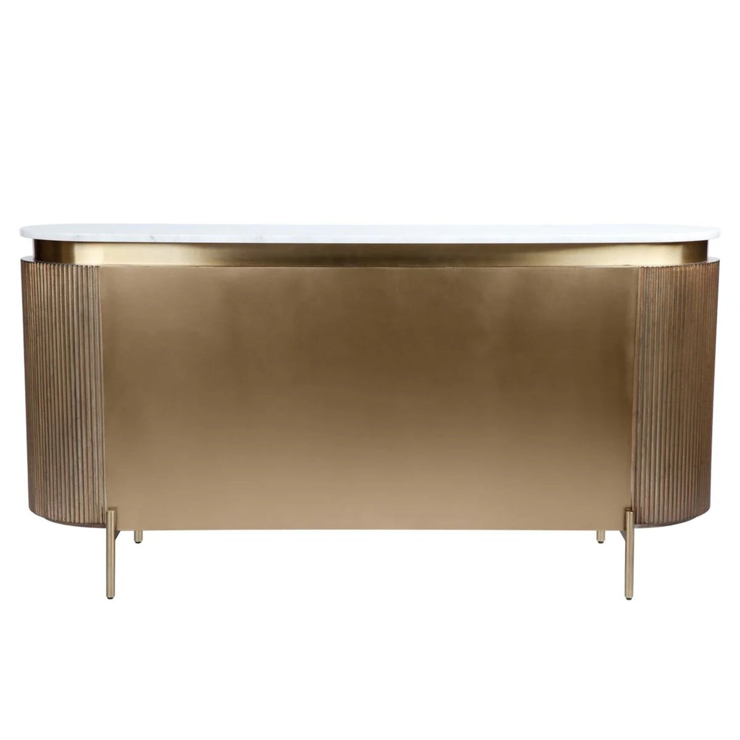 Demarco Curved Metallic Buffet Table - Antique Gold Buffet Table Cafe Lighting & Living