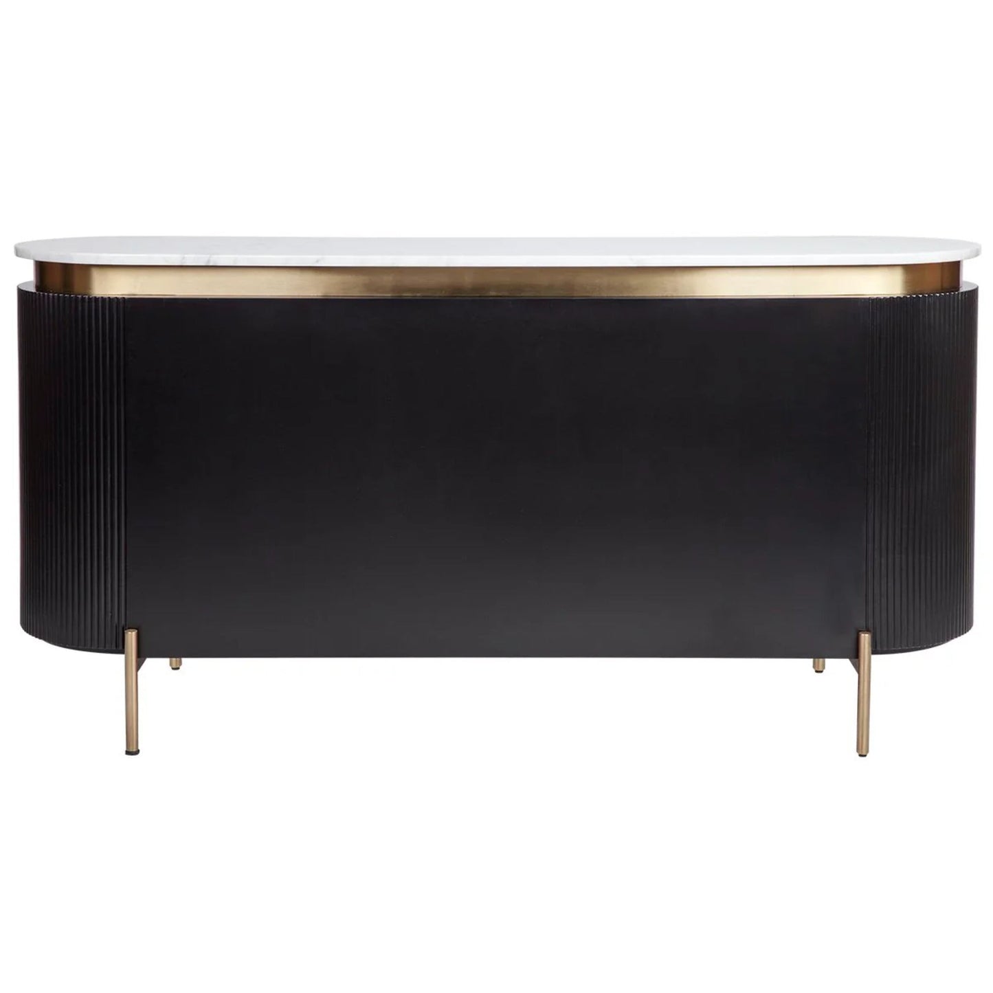 Demarco Curved Metallic Buffet Table - Black Buffet Table Cafe Lighting & Living