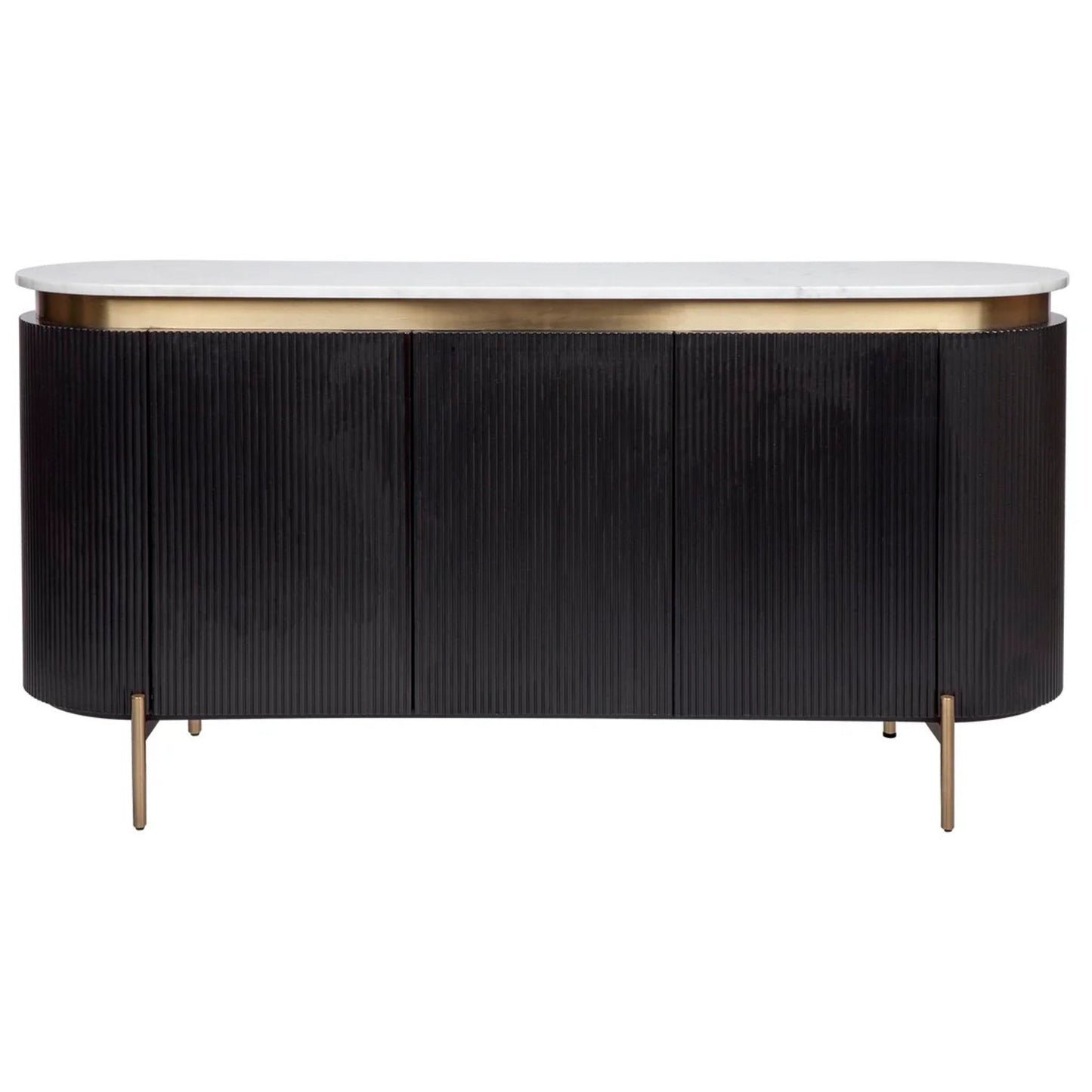 Demarco Curved Metallic Buffet Table - Black Buffet Table Cafe Lighting & Living Black