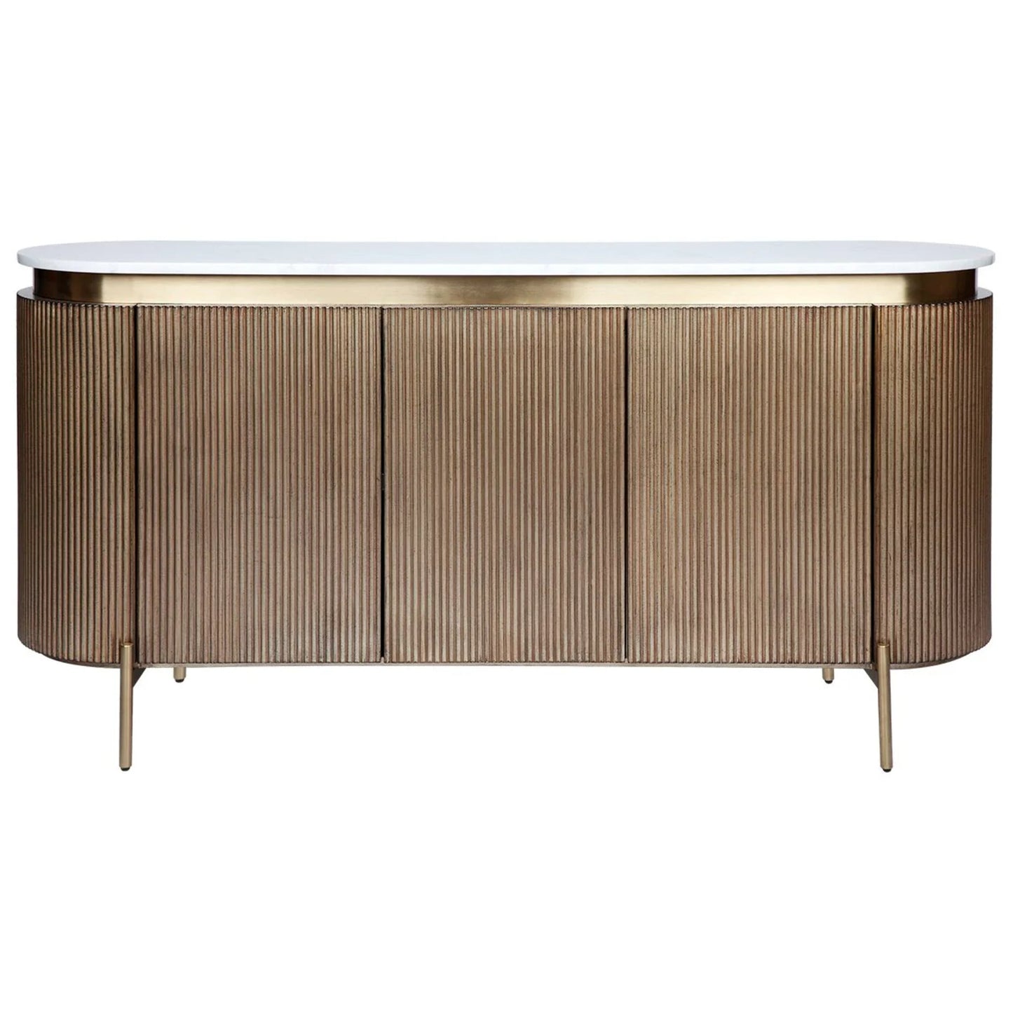 Demarco Curved Metallic Buffet Table - Black Buffet Table Cafe Lighting & Living Retro Antique Gold