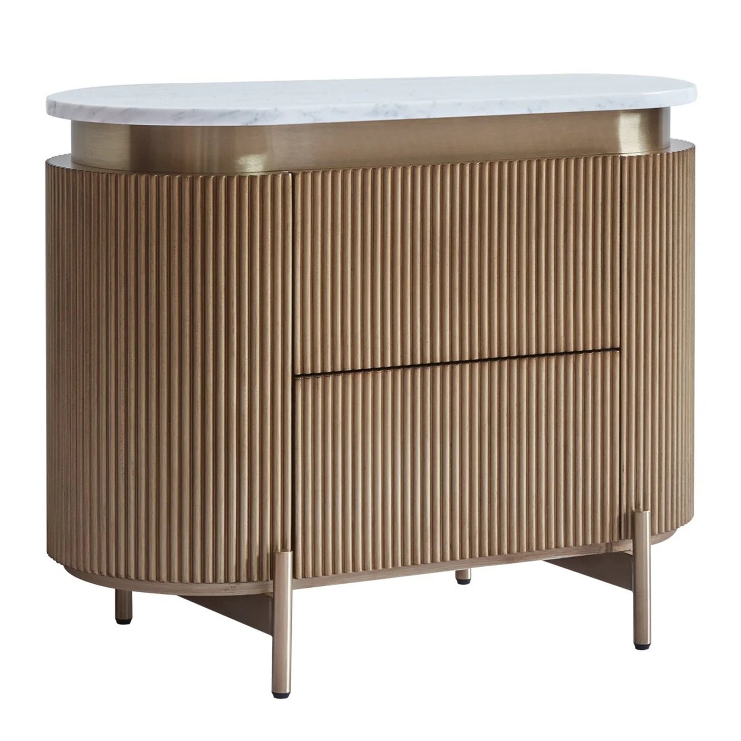 Demarco Marble Top Bedside Table - Antique Gold Bedside Table Cafe Lighting & Living