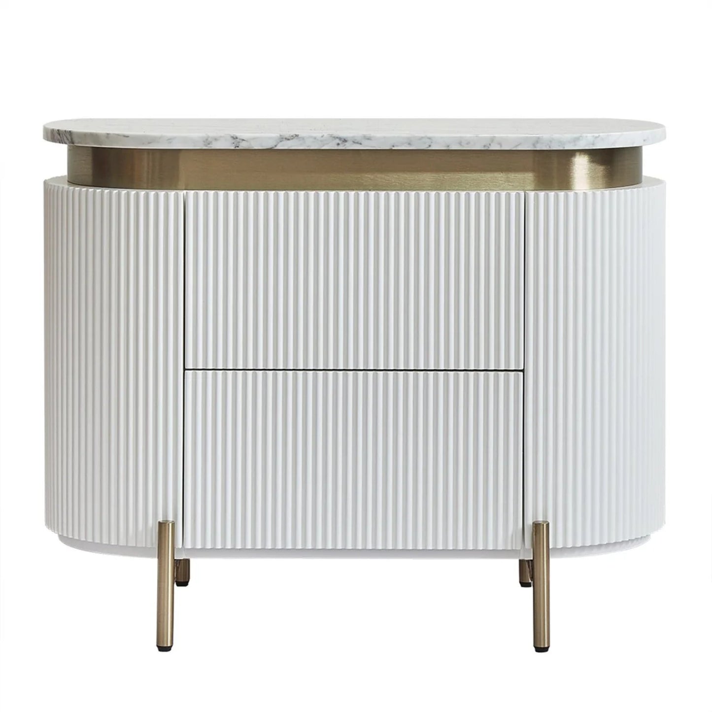 Demarco Marble Top Bedside Table - Black Bedside Table Cafe Lighting & Living White