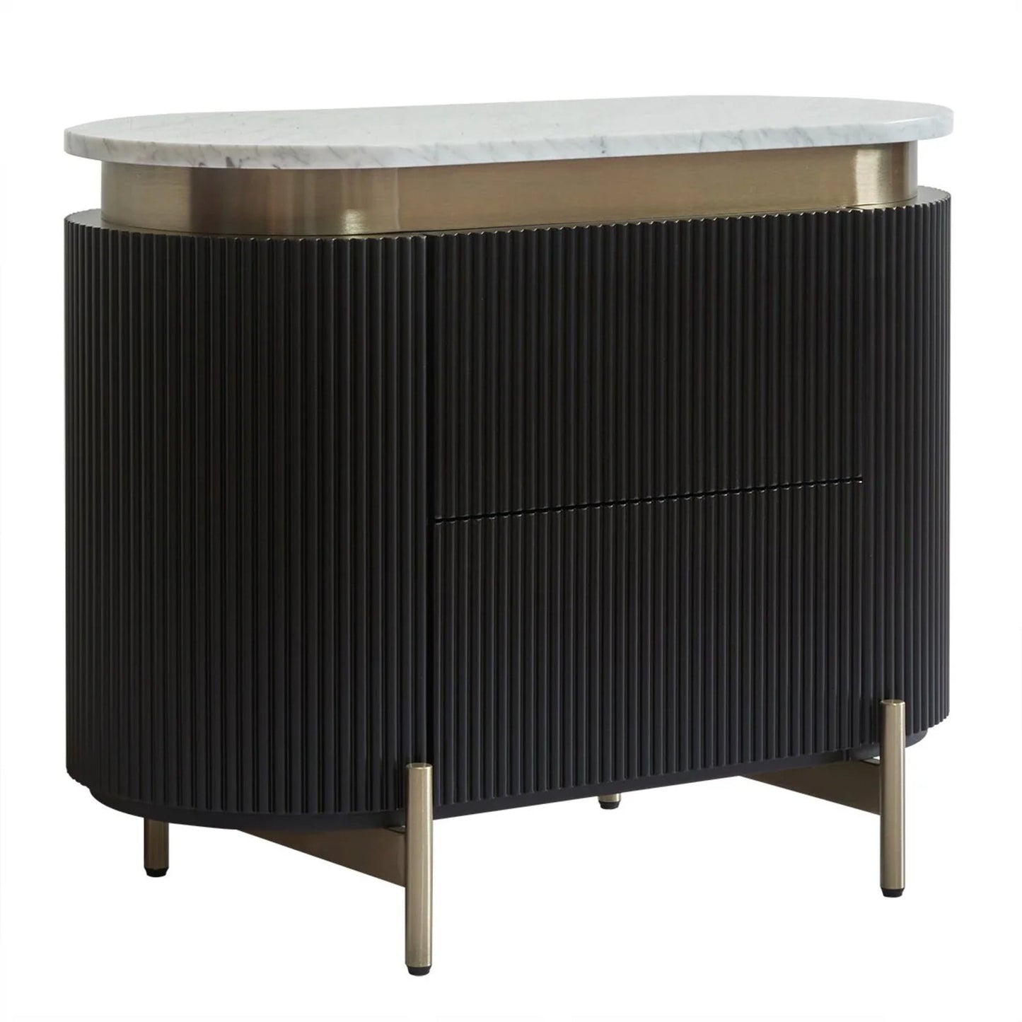 Demarco Marble Top Bedside Table - Black Bedside Table Cafe Lighting & Living