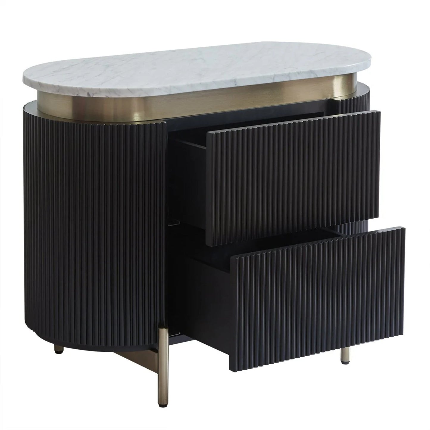 Demarco Marble Top Bedside Table - Black Bedside Table Cafe Lighting & Living