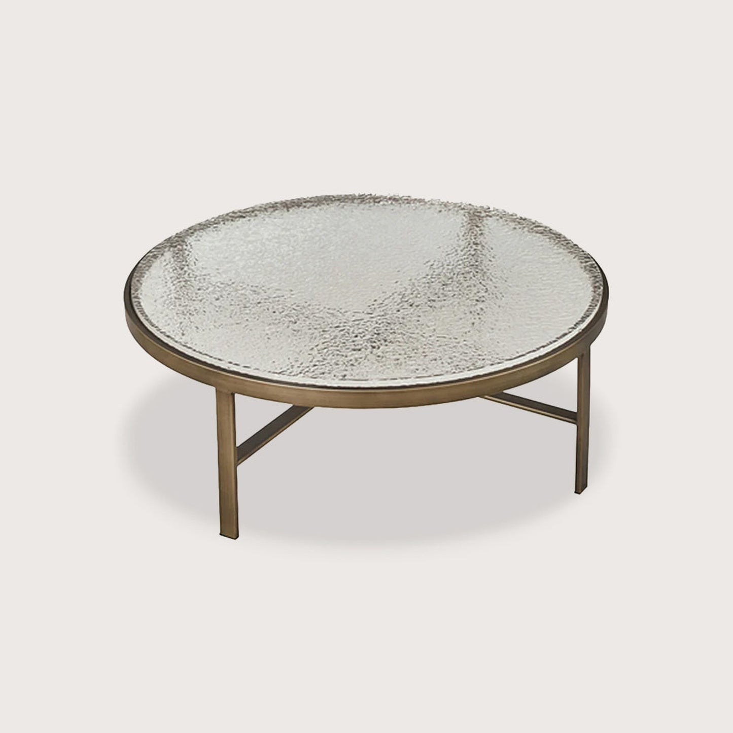 Elise Textured Metal Coffee Table - Brass Coffee Table Raffine