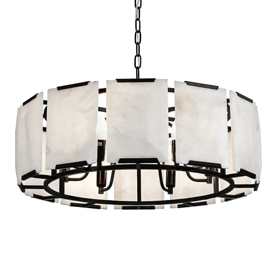 Florence Round Black Alabaster Pendant Light Pendant Light Cafe Lighting Black Round