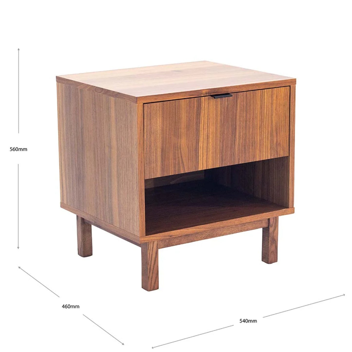Gus Belmont Storage Bedside Table - Walnut Bedside Table M+Co Living