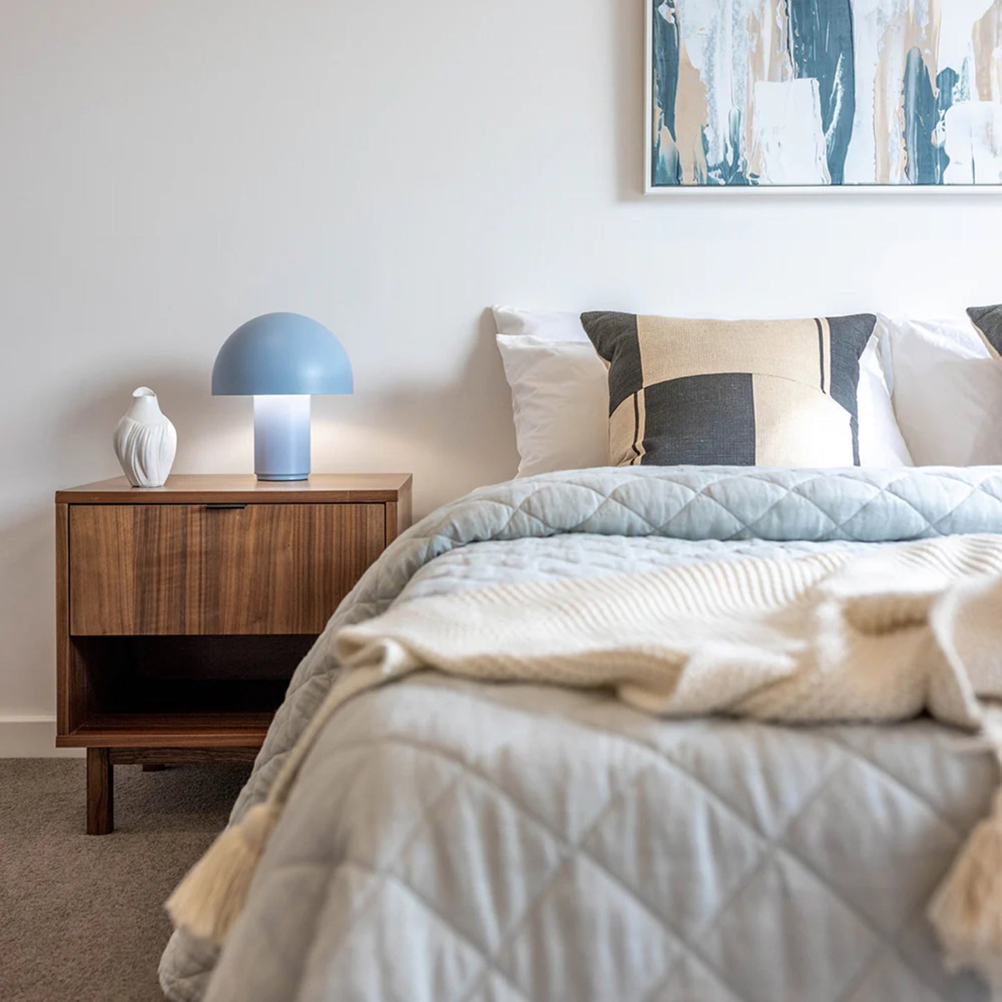 Gus Belmont Storage Bedside Table - Walnut Bedside Table M+Co Living