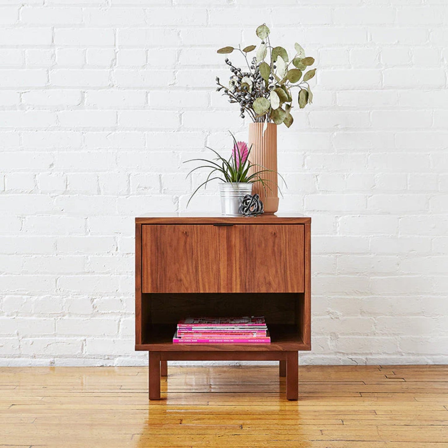 Gus Belmont Storage Bedside Table - Walnut Bedside Table M+Co Living