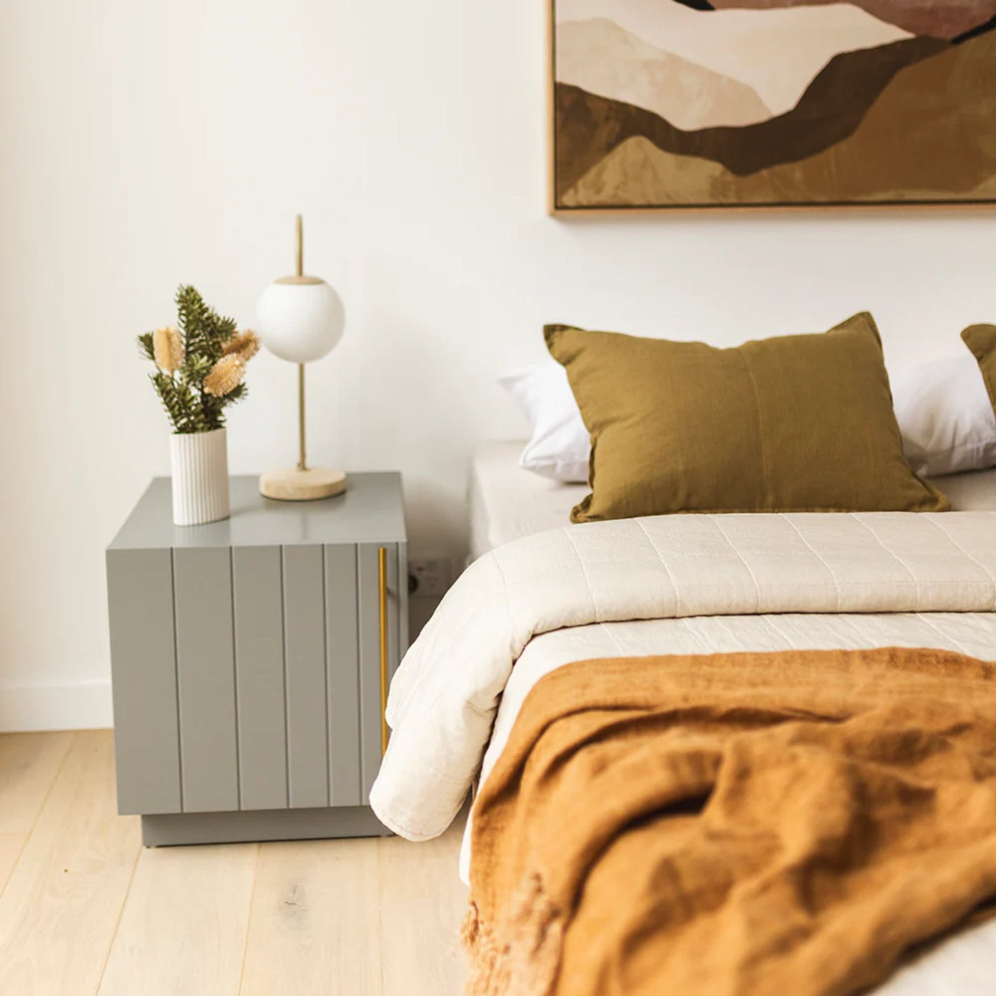 Gus Elora Beadboard Cabinet Bedside Table - Dusk Bedside Table M+Co Living