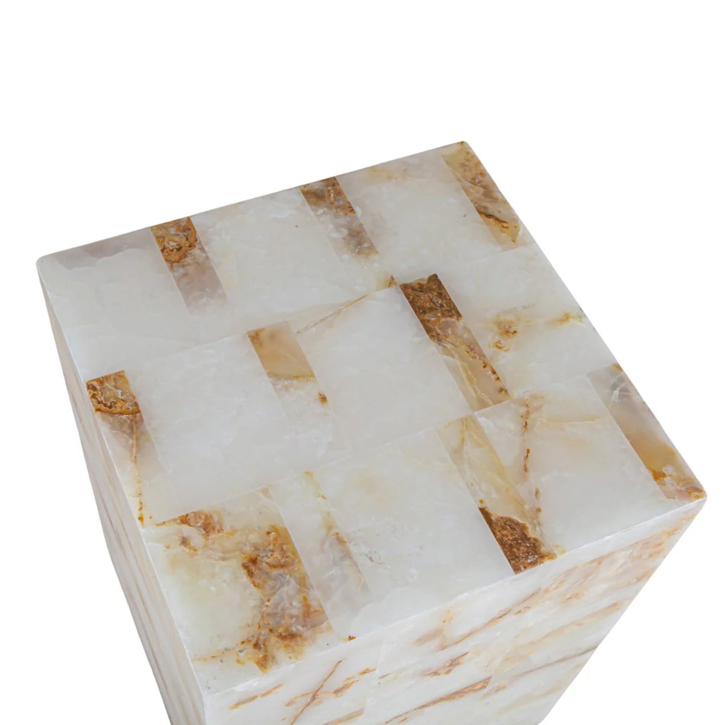 Hendrix Natural Onyx Stone Side Table Side Table Cafe Lighting & Living