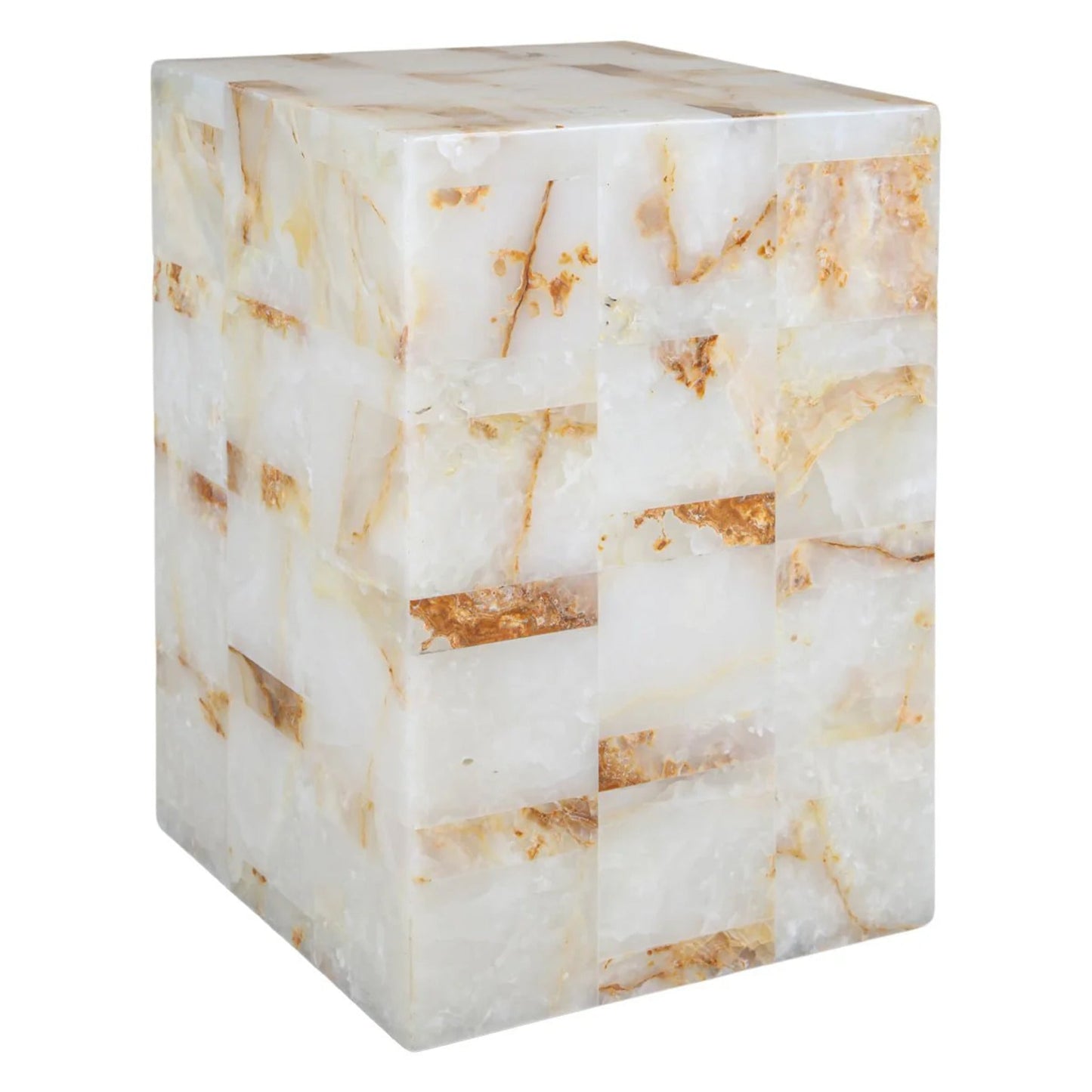 Hendrix Natural Onyx Stone Side Table Side Table Cafe Lighting & Living Onyx