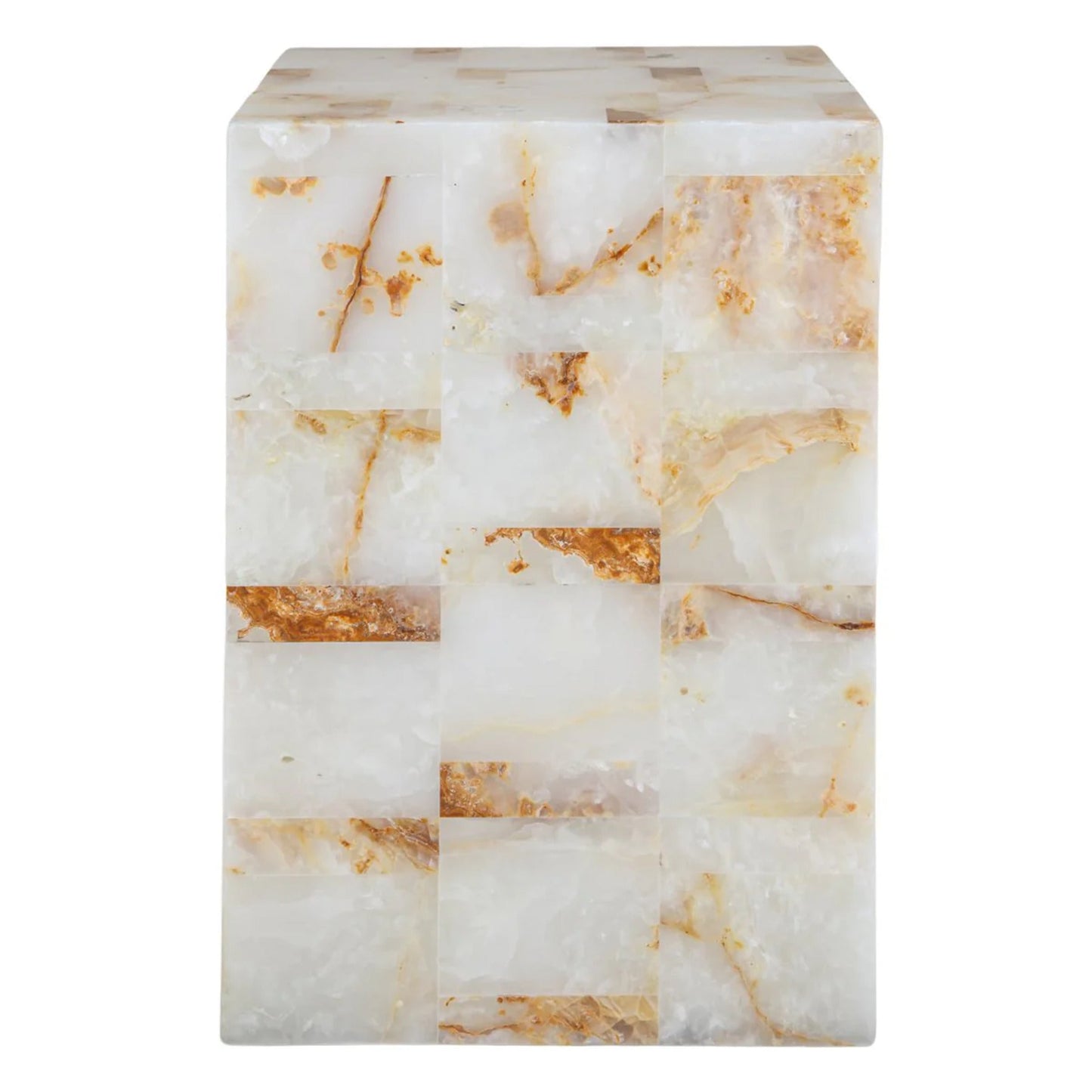 Hendrix Natural Onyx Stone Side Table Side Table Cafe Lighting & Living