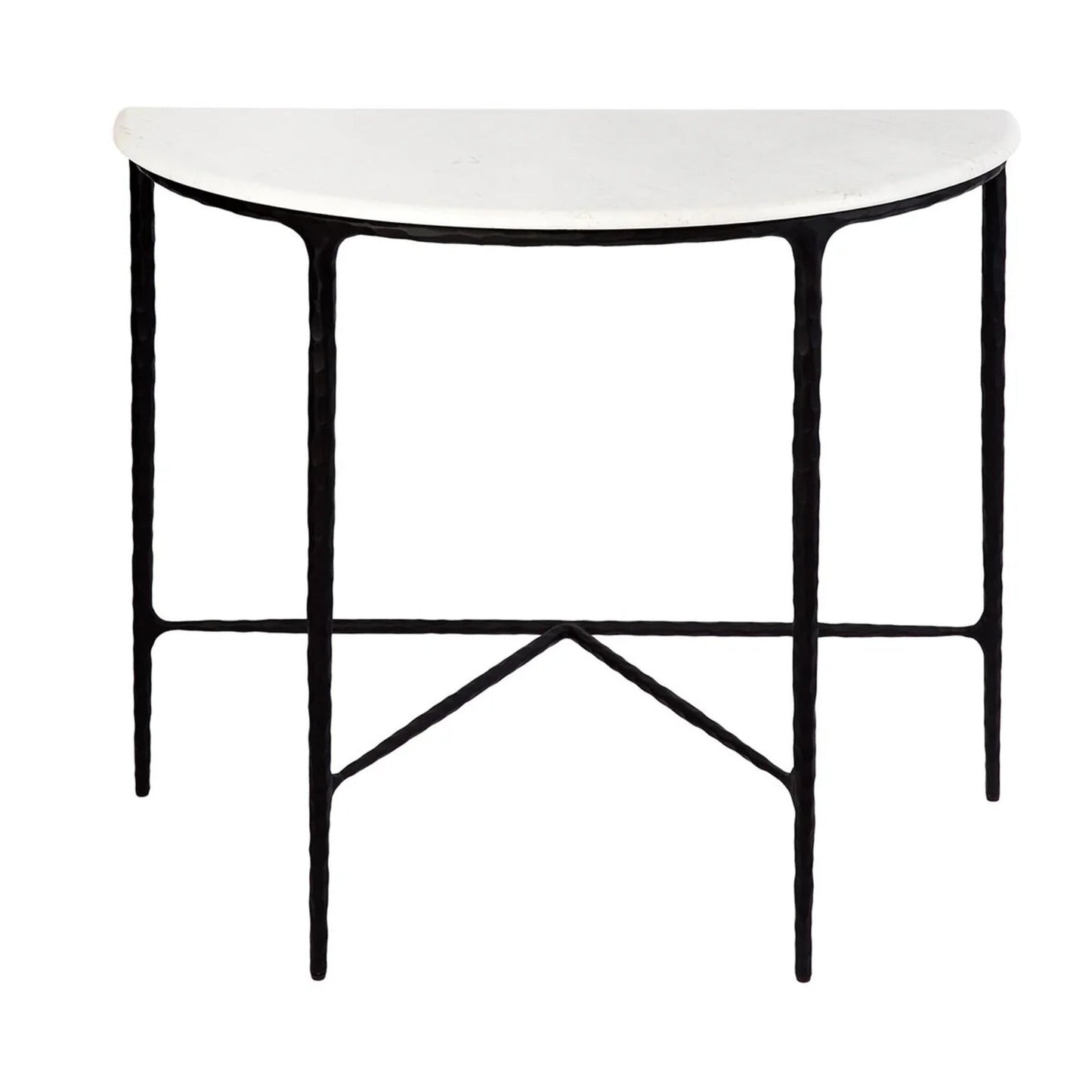 Heston Marble Demilune Console Table - Black Console Table Cafe Lighting & Living Black