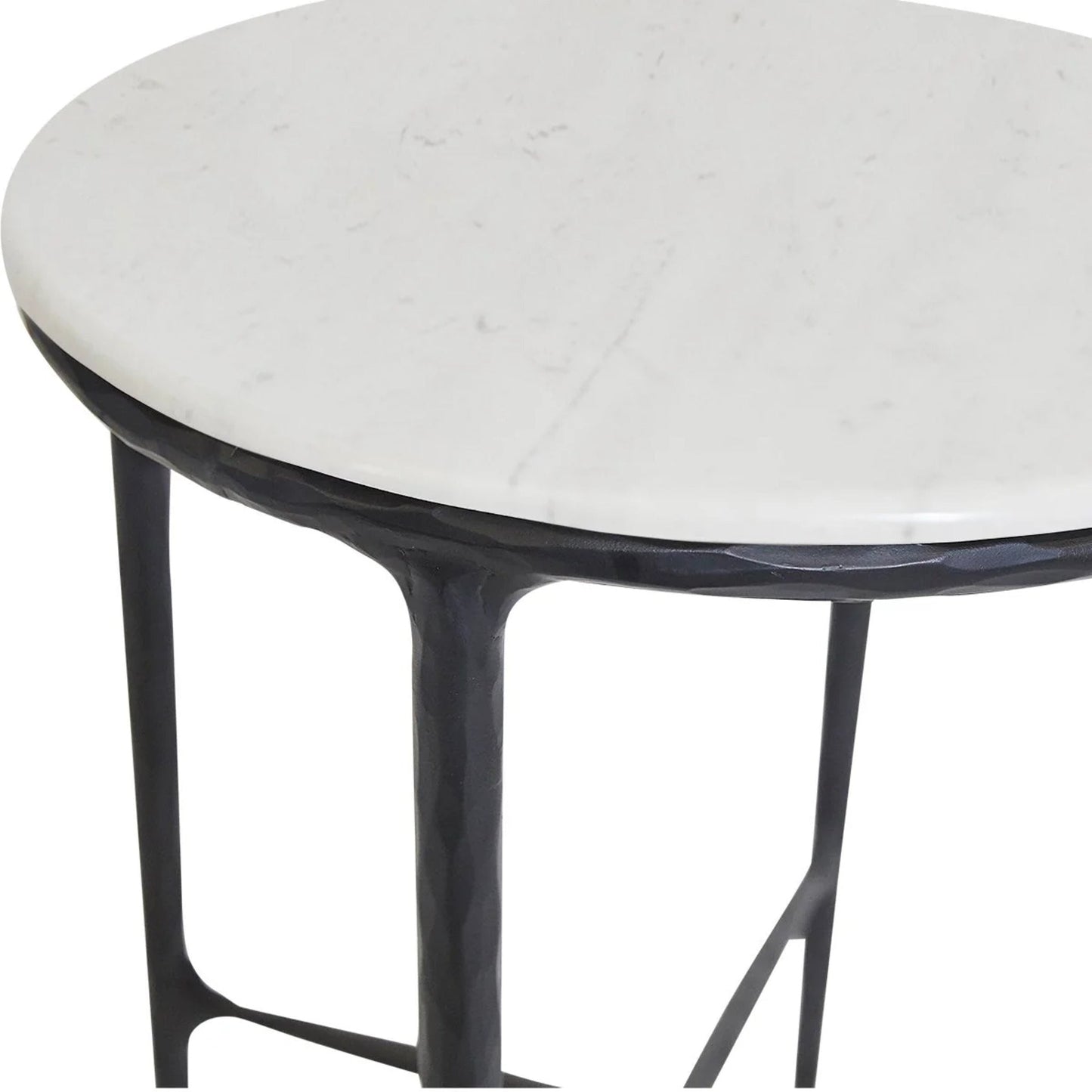 Heston Round Marble Side Table - Black Side Table Cafe Lighting & Living