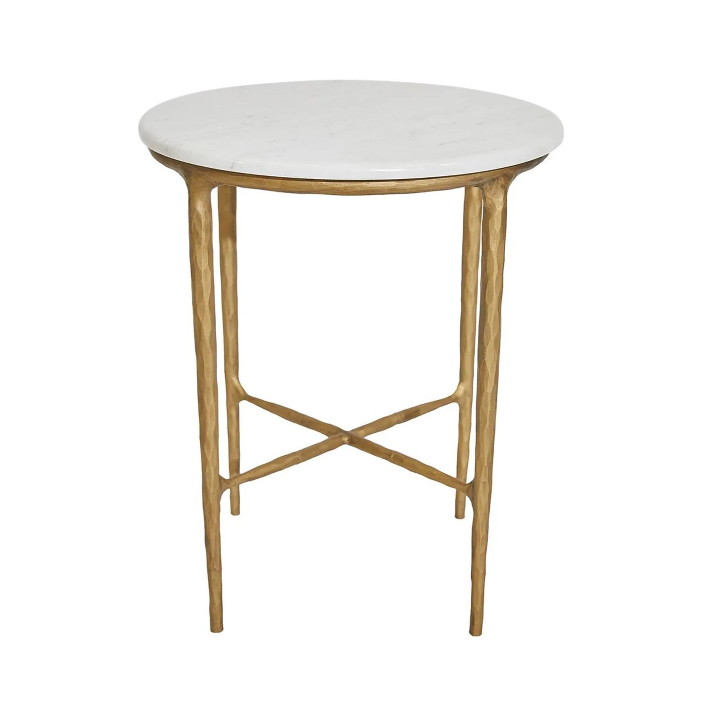 Heston Round Marble Side Table - Brass Side Table Cafe Lighting & Living Brass