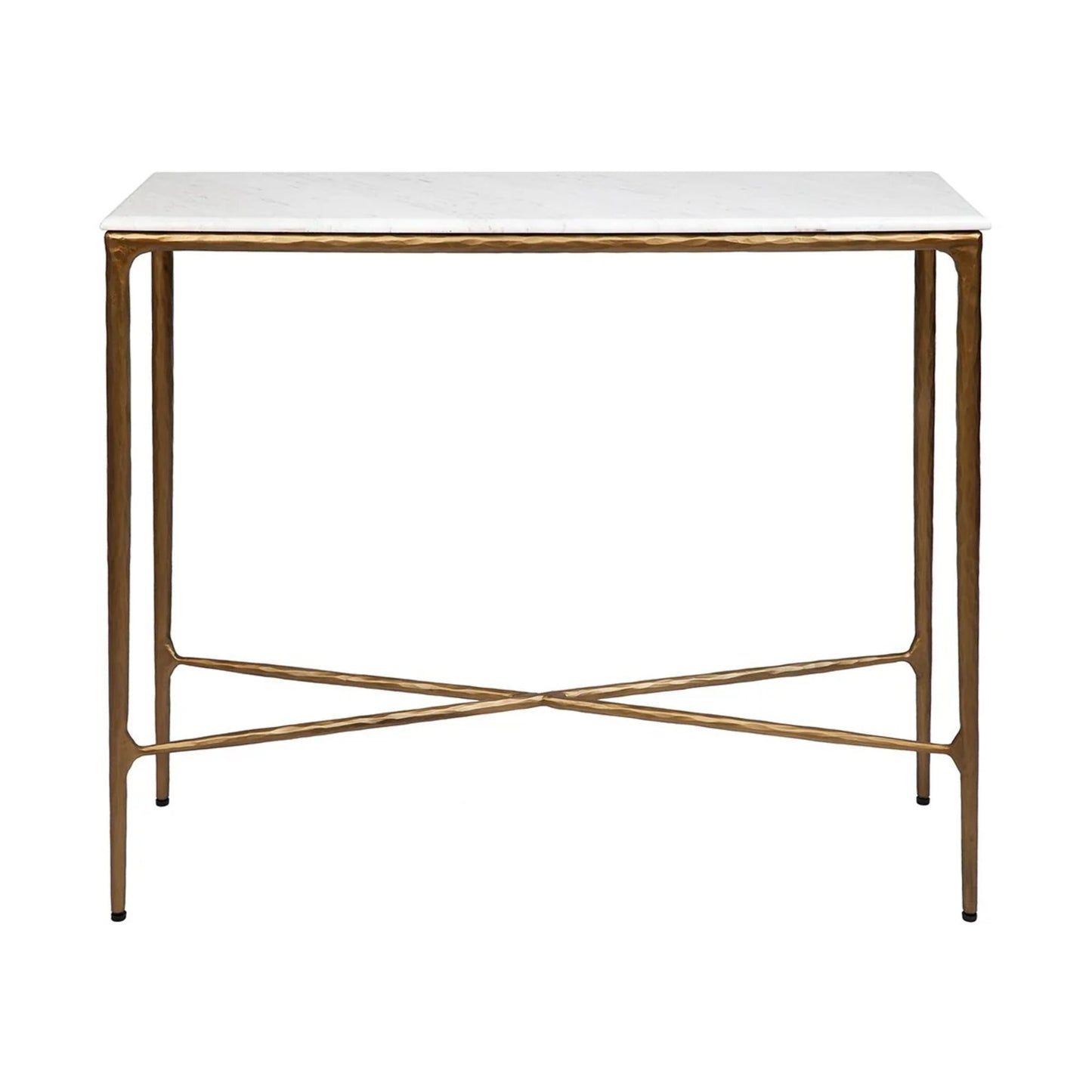 Heston Small Marble Console Table - Brass Console Table Cafe Lighting & Living Brass Small