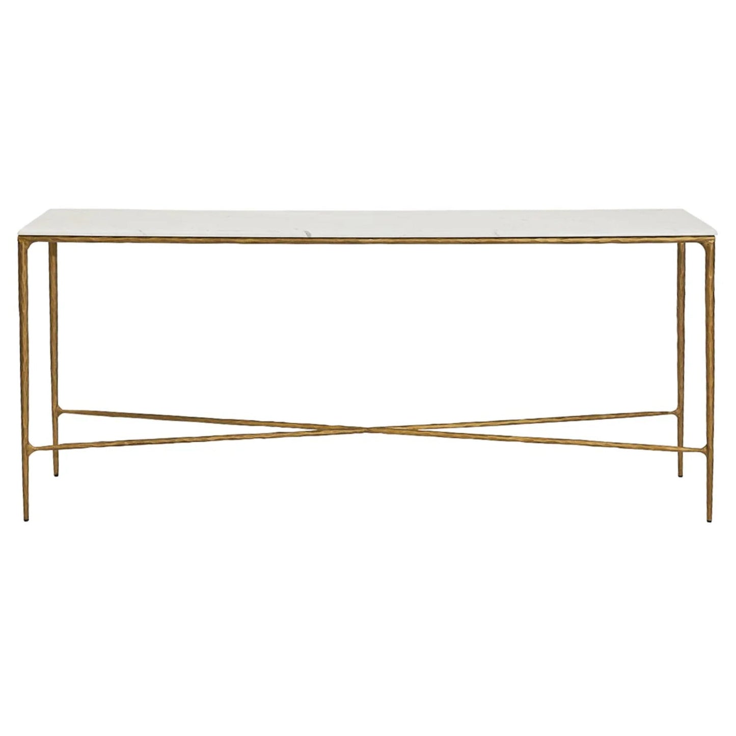 Heston Small Marble Console Table - Brass Console Table Cafe Lighting & Living Brass Large