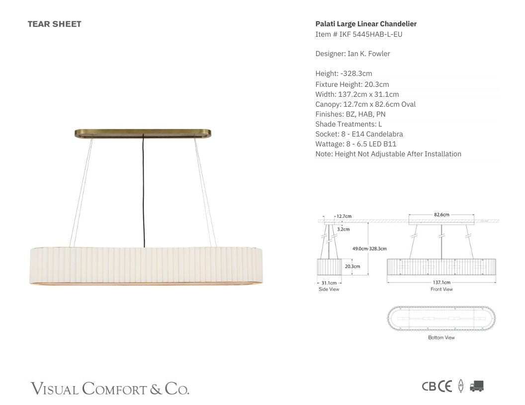 Ian K. Fowler Palati Large Antique Brass Linear Chandelier Pendant Light Bloomingdales Lighting