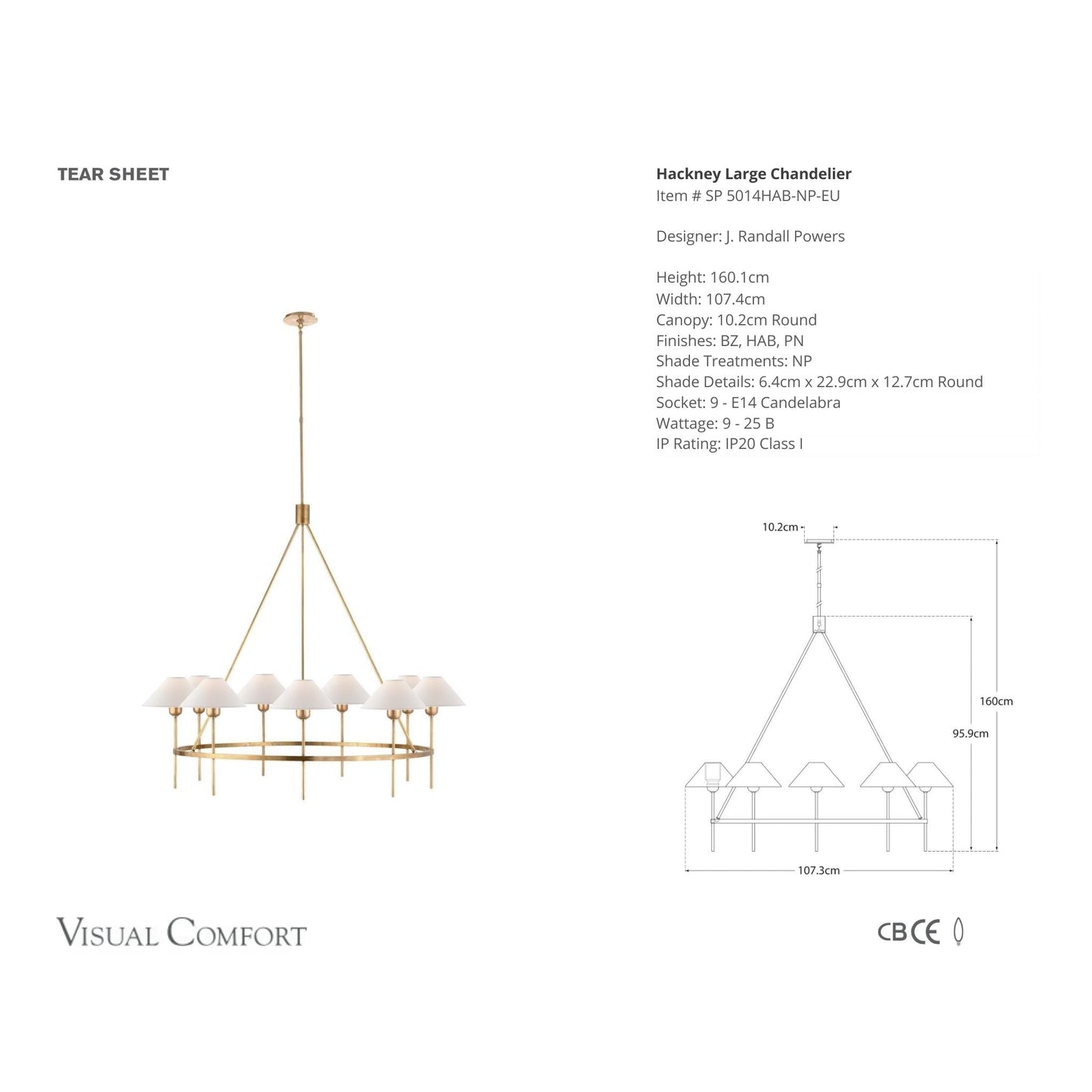 J. Randall Powers Hackney Large Chandelier - Brass Pendant Light Bloomingdales Lighting