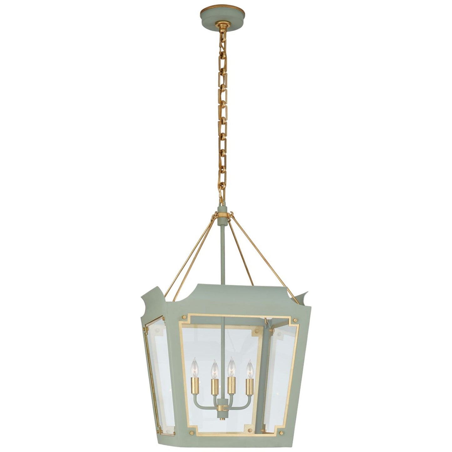 Julie Neill Caddo Medium Gild Lantern Pendant Light - Celadon Pendant Light Bloomingdales Lighting Celadon