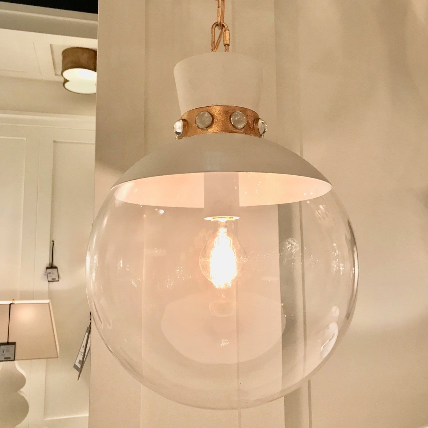Julie Neill Lucia Large Glass Pendant Light - Matte White Pendant Light Bloomingdales Lighting