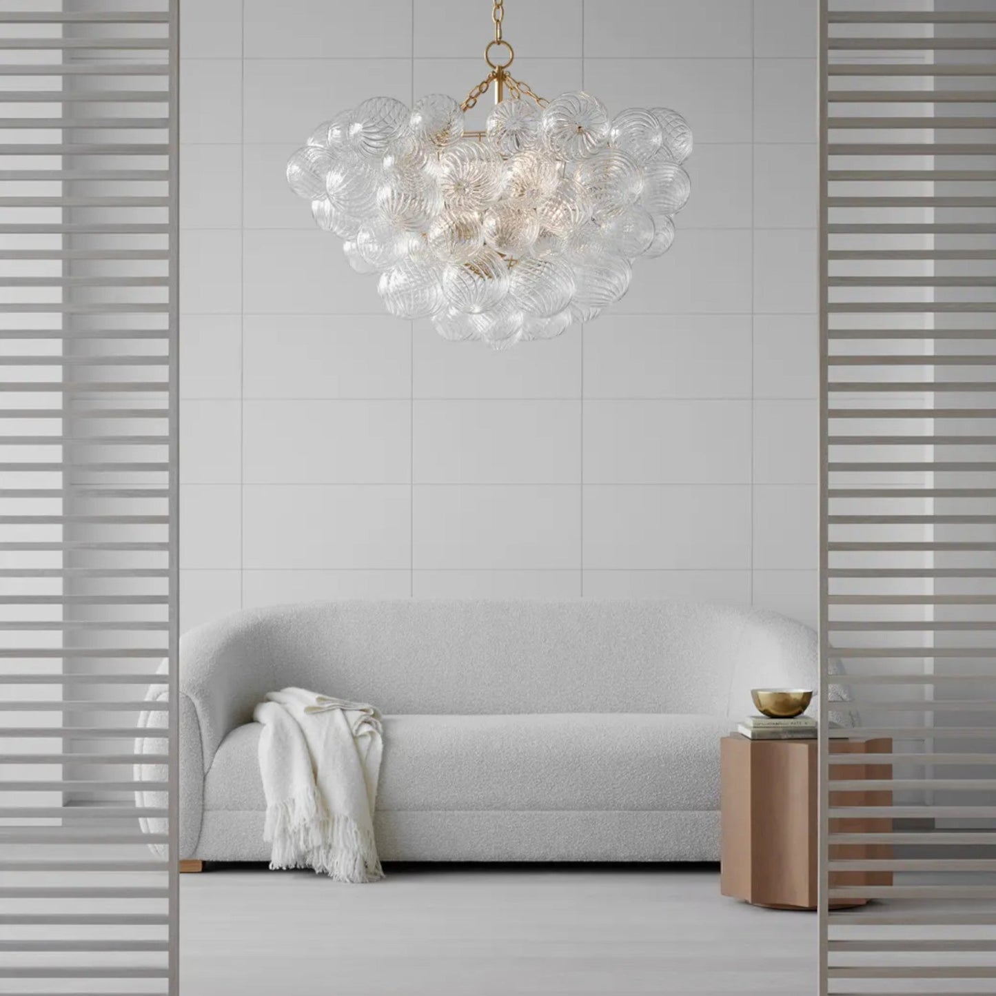 Julie Neill Talia Large Round Glass Chandelier - Gild Pendant Light Bloomingdales Lighting