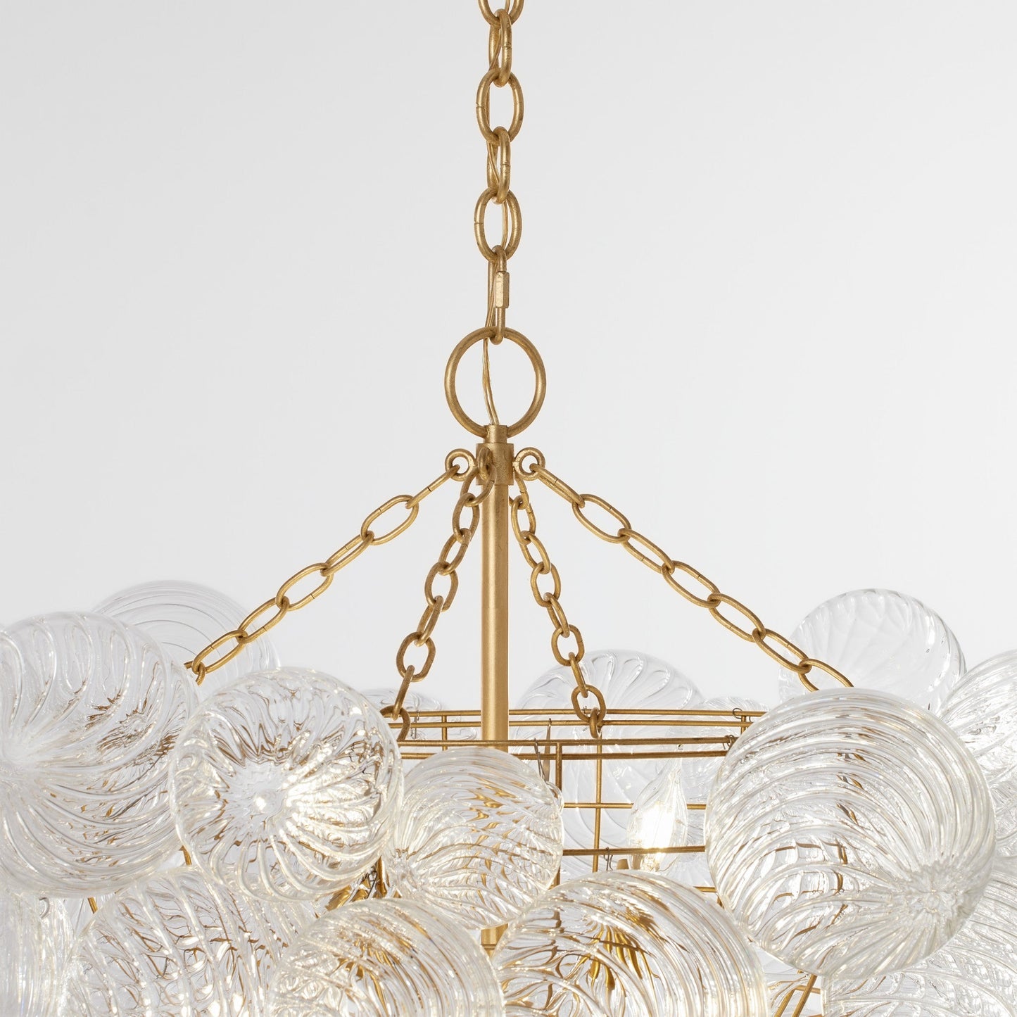 Julie Neill Talia Large Round Glass Chandelier - Gild Pendant Light Bloomingdales Lighting