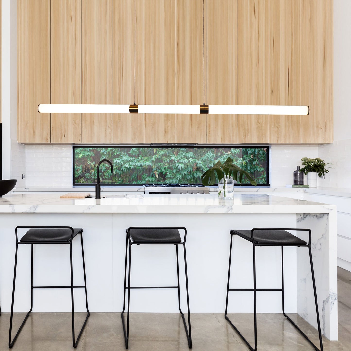 Kallita Bronze Linear LED Tri-Colour Pendant Light Pendant Light Oriel Lighting