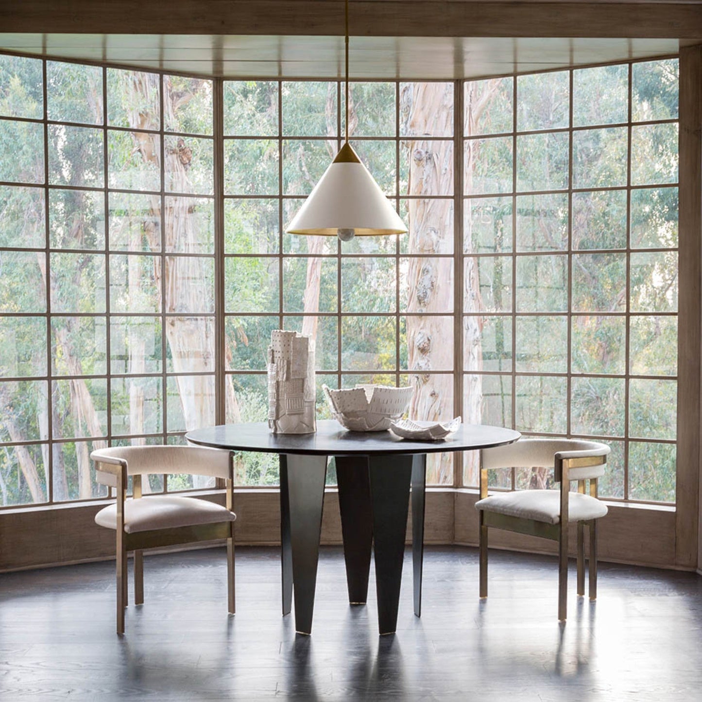 Kelly Wearstler Cleo Large Ceramic Pendant Light - White and Brass Pendant Light Bloomingdales Lighting