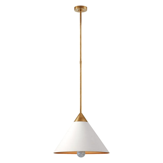 Kelly Wearstler Cleo Medium Ceramic Pendant Light - White and Brass Pendant Light Bloomingdales Lighting Medium