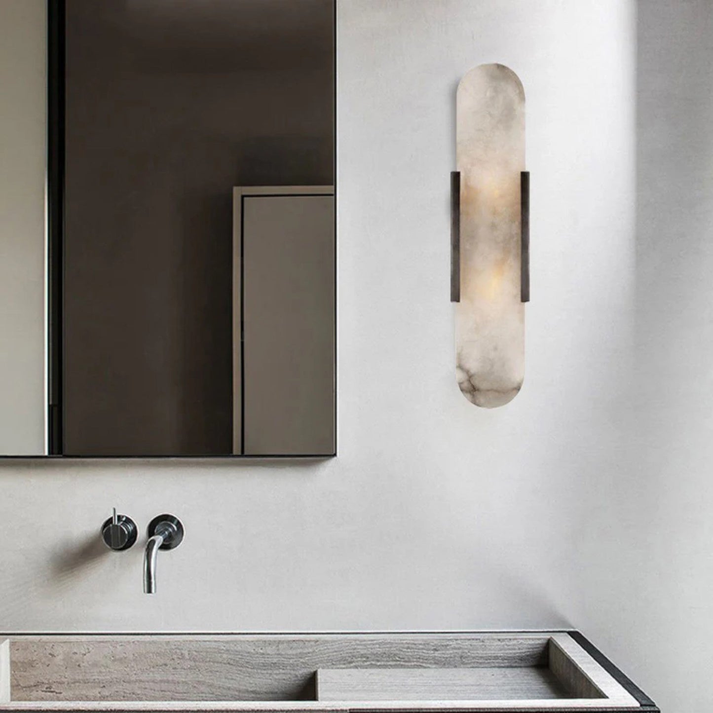 Kelly Wearstler Melange 28" Elongated Alabaster Wall Sconce - Bronze Wall Light Bloomingdales Lighting
