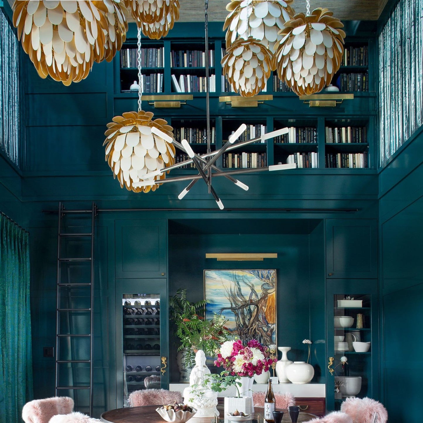 Kelly Wearstler Rousseau Grande Ten-Light Articulating Chandelier - Bronze Pendant Light Bloomingdales Lighting