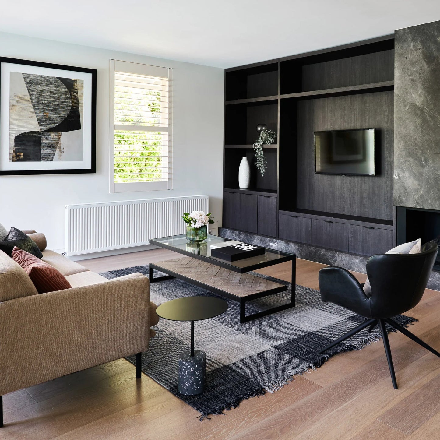 Lenny Rectangle Glass & Timber Coffee Table - Black Coffee Table M+Co Living