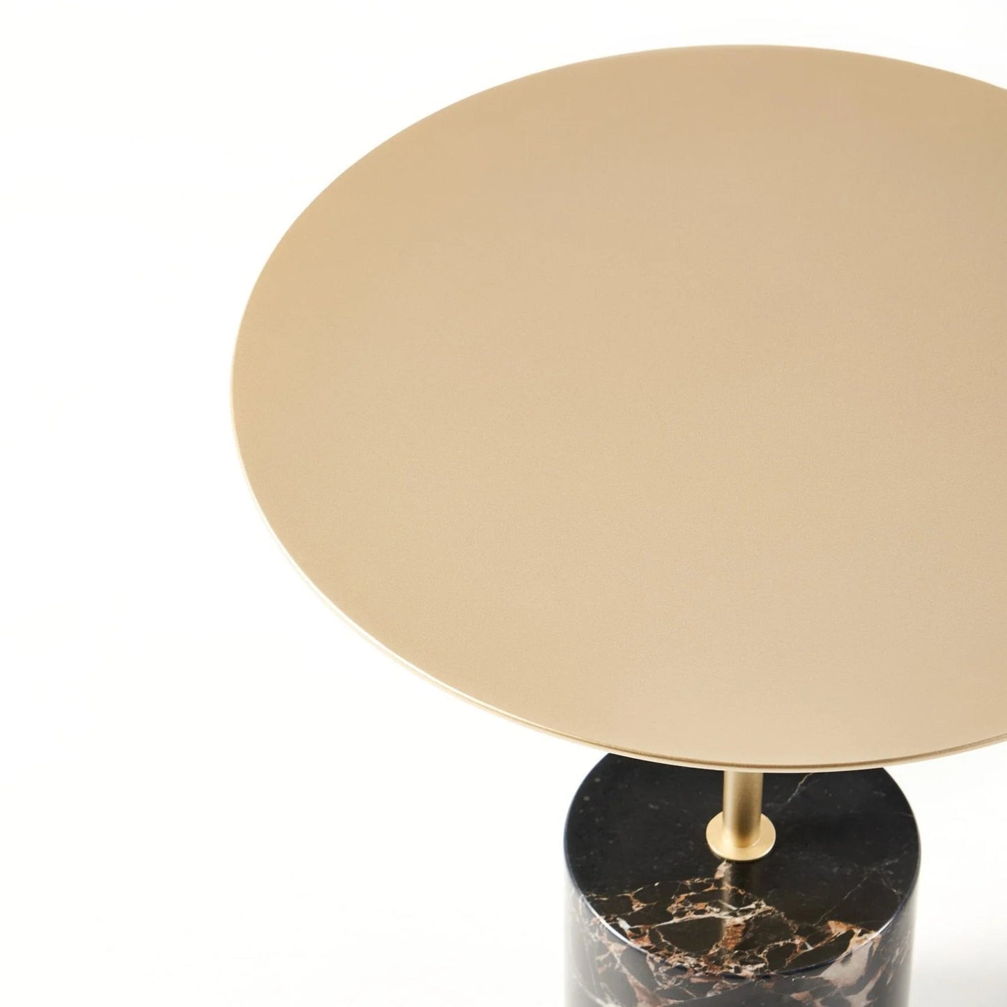 Lilli Round Marble Side Table - Black Red & Gold Side Table M+Co Living