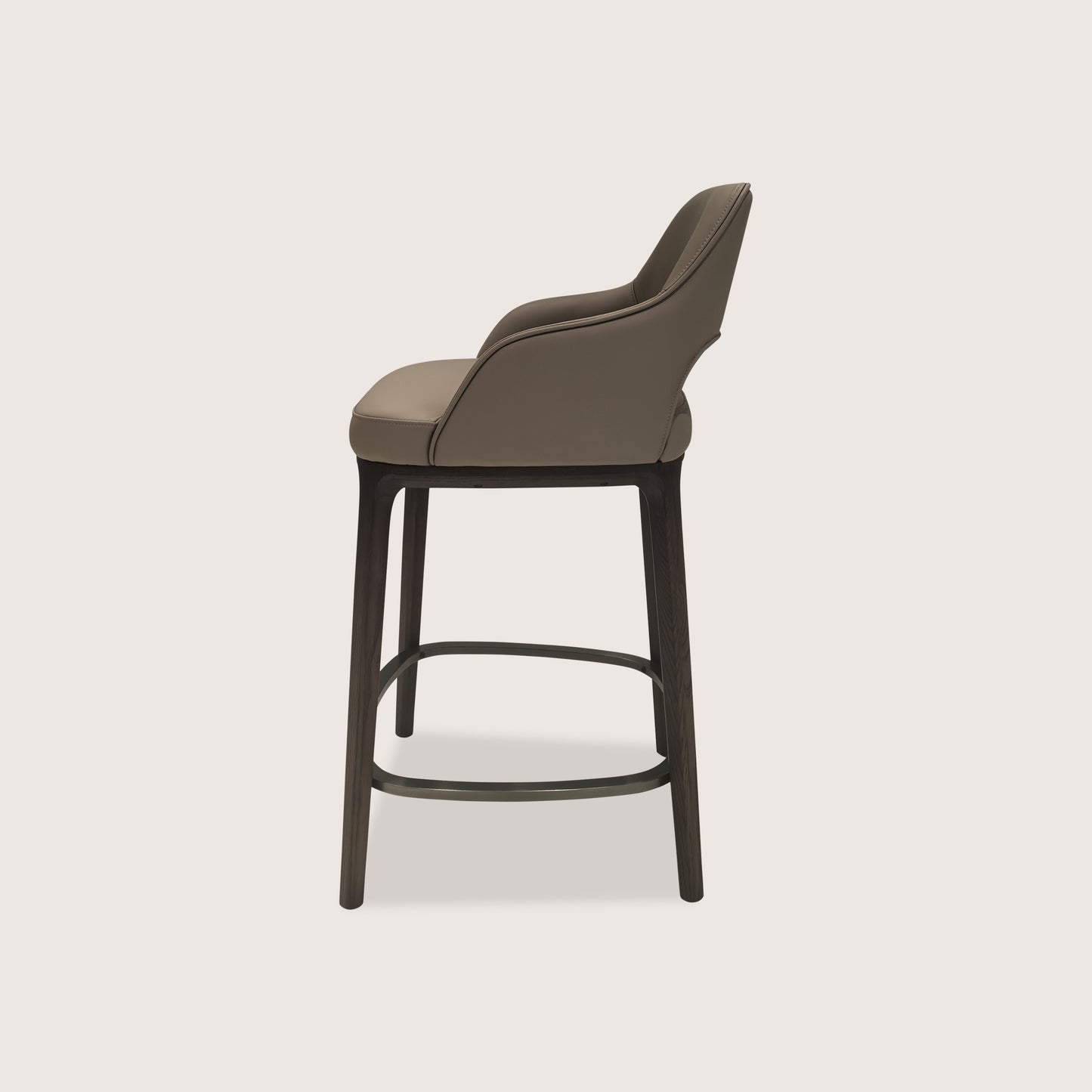 Lyana Curved Timber Bar Stool - Brown Bar Stool Raffine