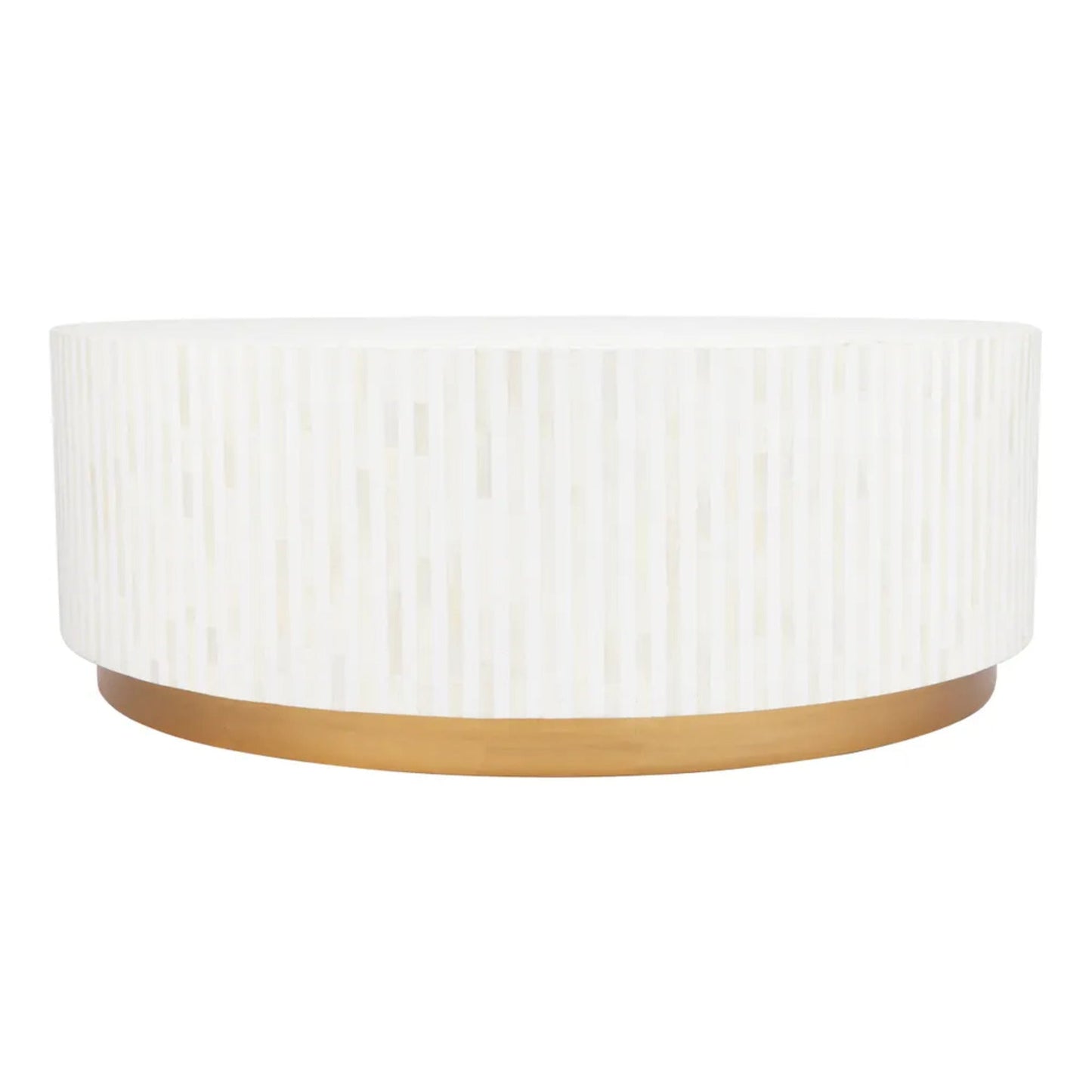 Makayla Natural Coffee Table - White & Gold Coffee Table Cafe Lighting & Living