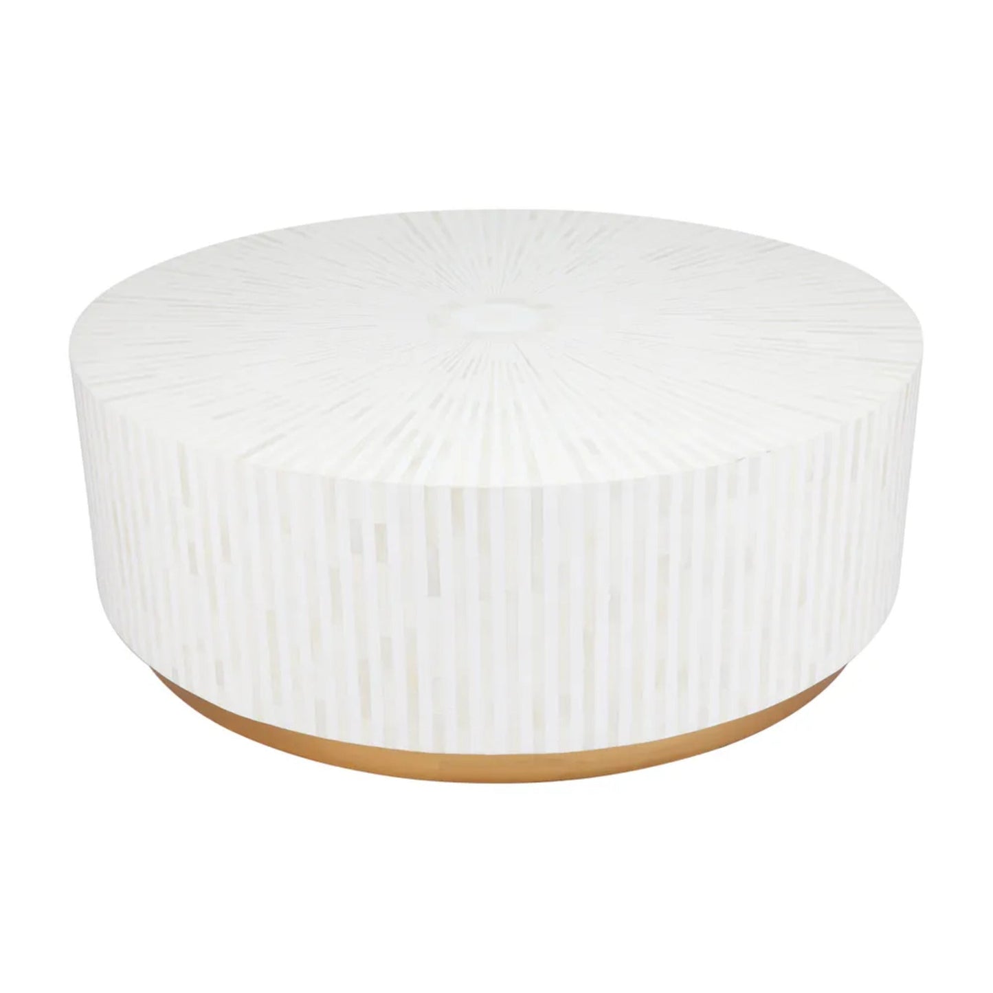 Makayla Natural Coffee Table - White & Gold Coffee Table Cafe Lighting & Living