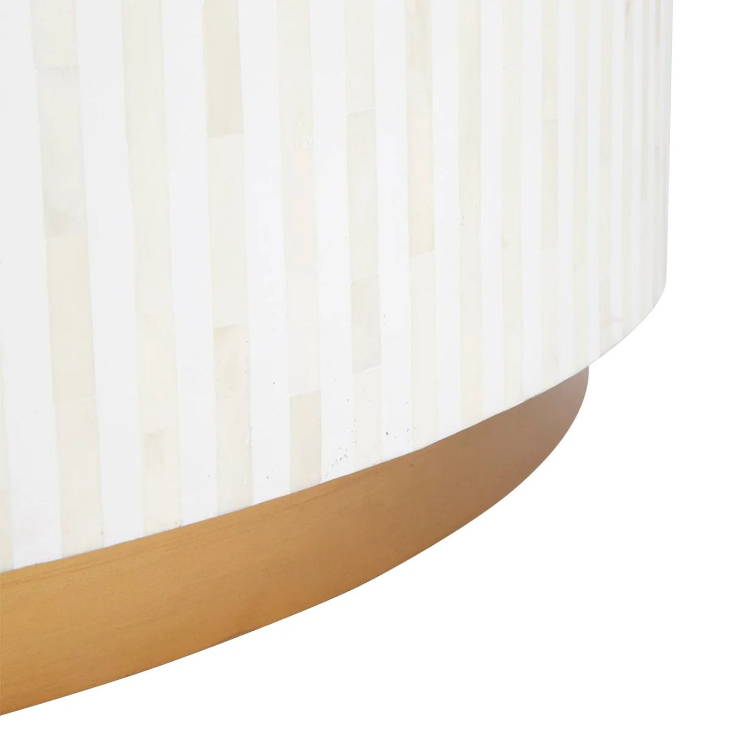 Makayla Natural Coffee Table - White & Gold Coffee Table Cafe Lighting & Living