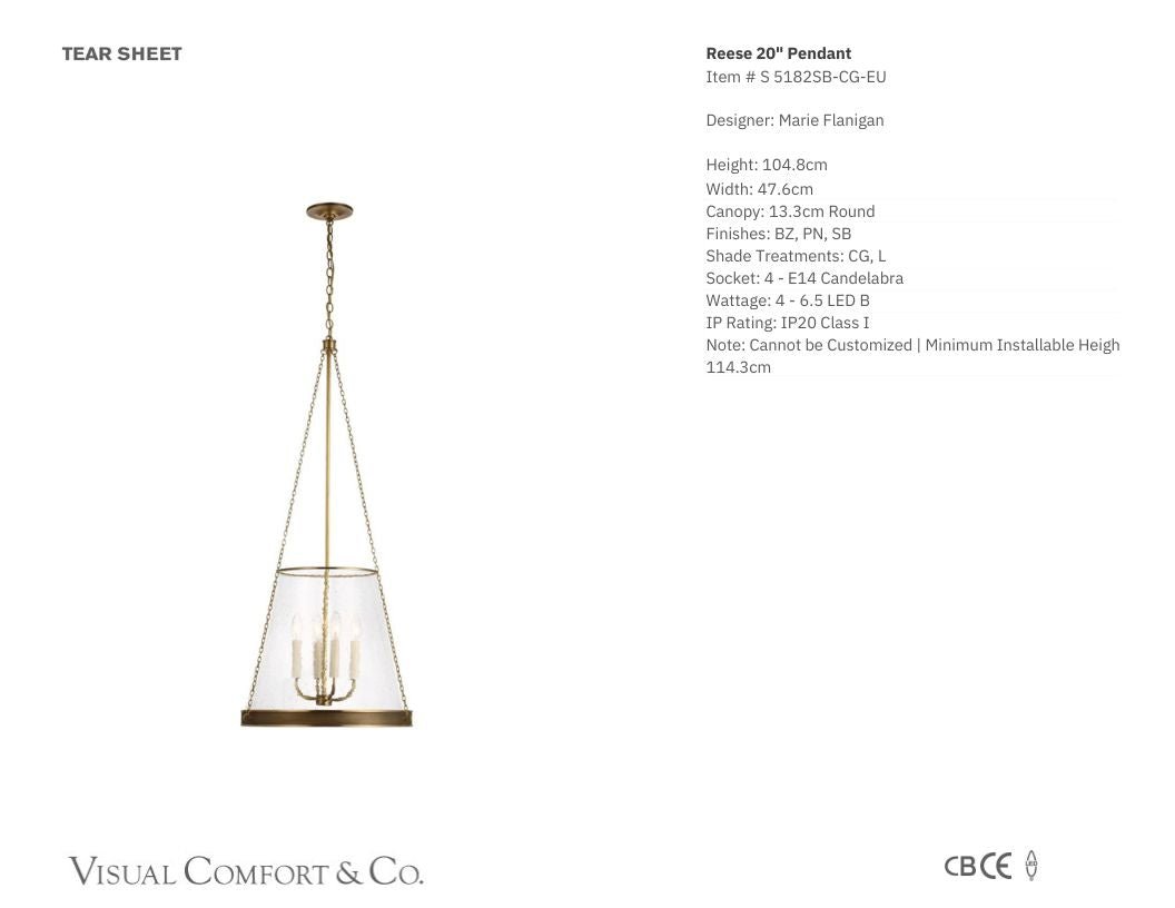 Marie Flanigan Reese 18" Soft Brass Pendant Pendant Light Bloomingdales Lighting