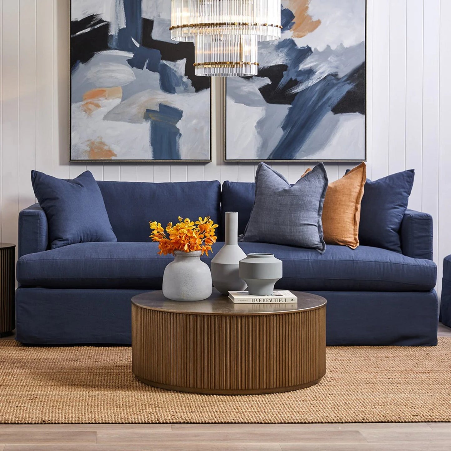 Nomad Round Coffee Table - Antique Gold Coffee Table Cafe Lighting & Living
