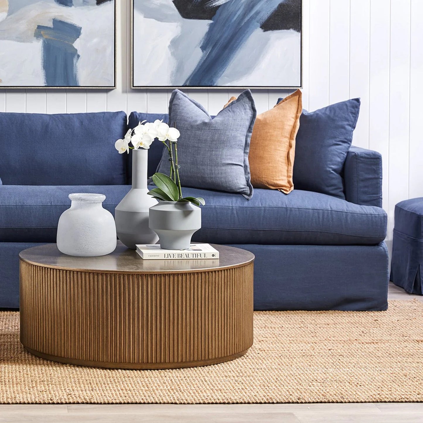 Nomad Round Coffee Table - Antique Gold Coffee Table Cafe Lighting & Living