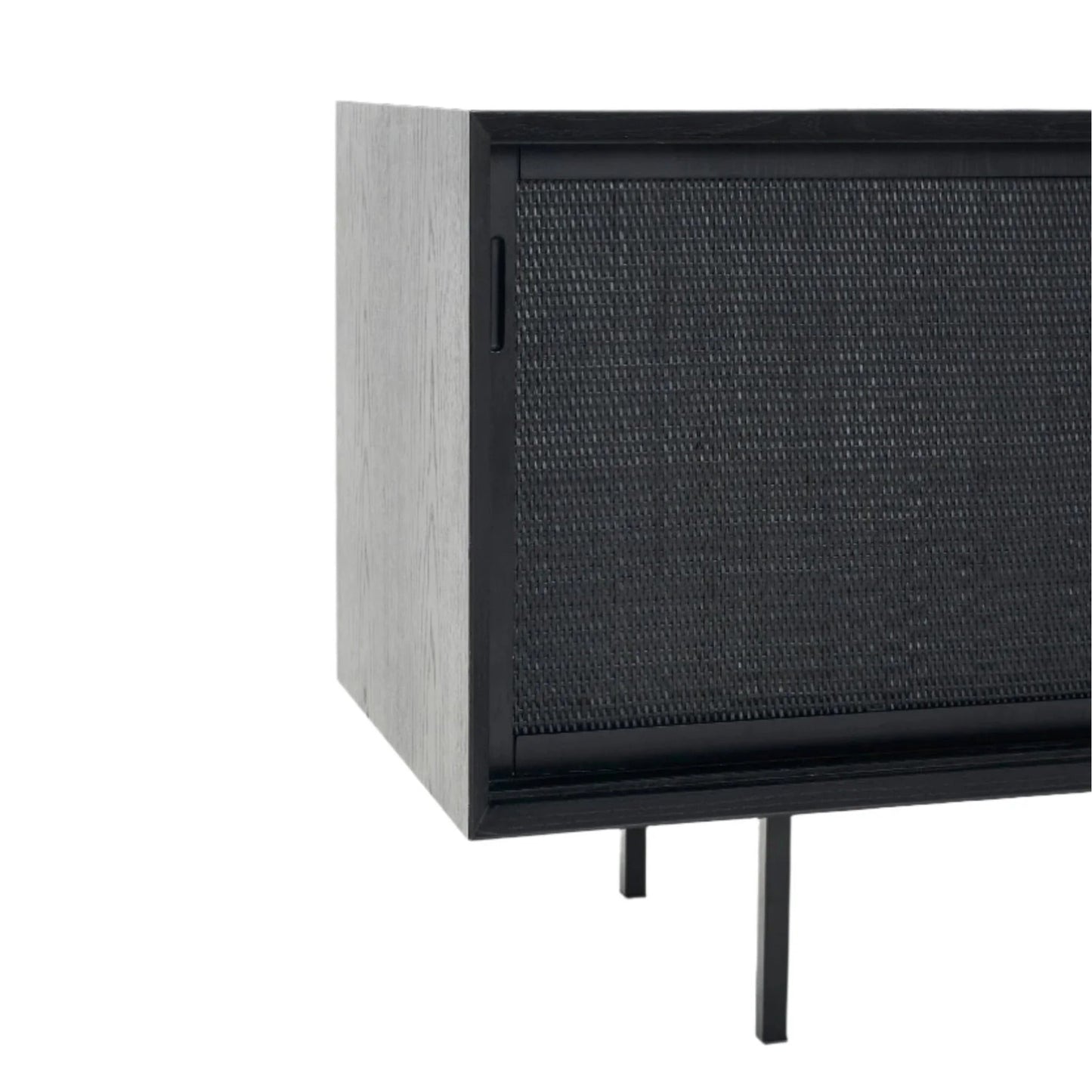 Oren 2 Door Oak Rattan Buffet Table - Black Buffet Table M+Co Living