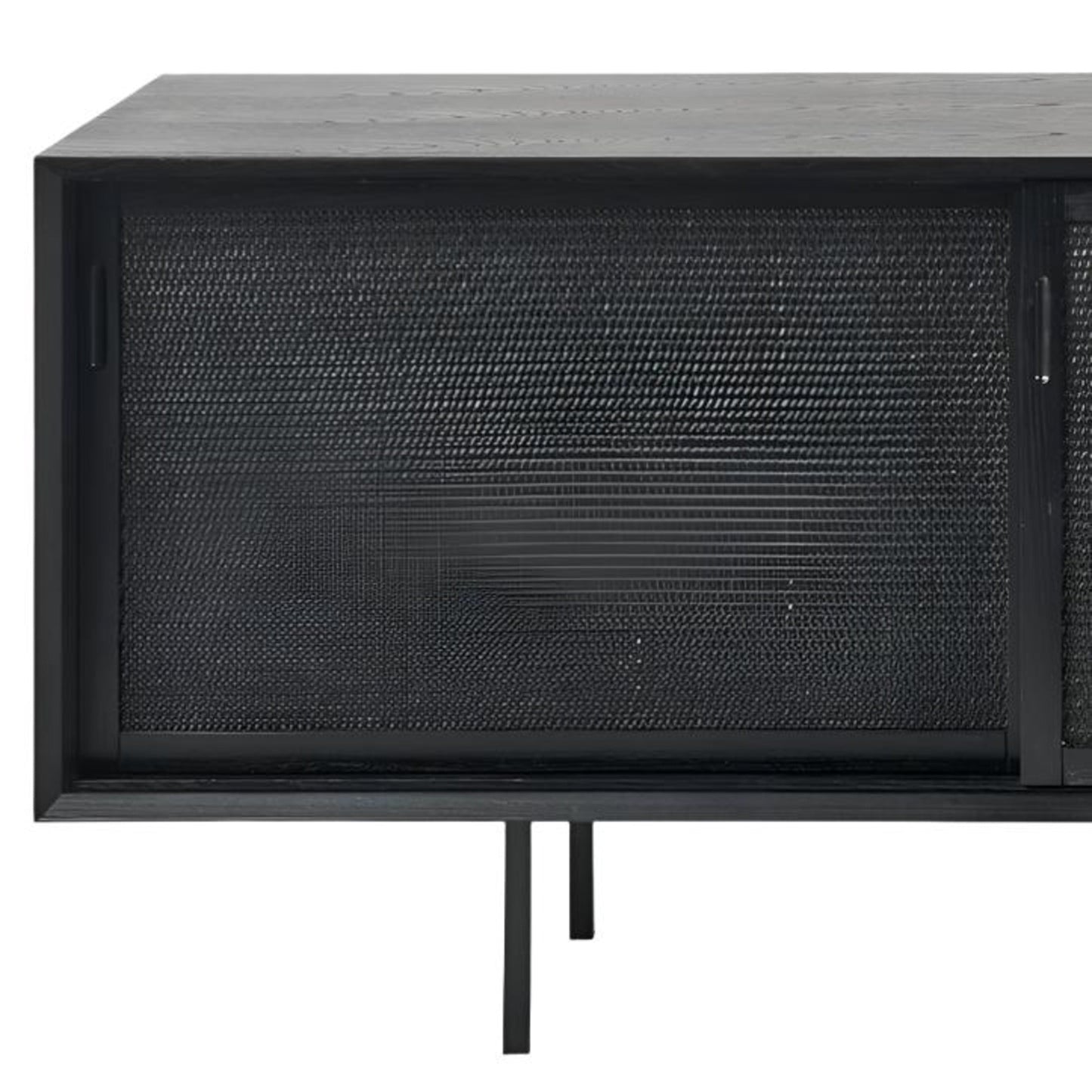 Oren 2 Door Oak Rattan Buffet Table - Black Buffet Table M+Co Living