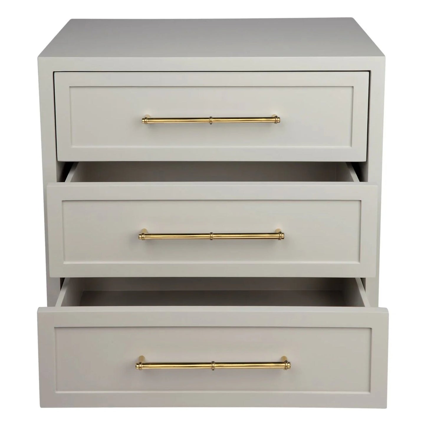 Pearl Large Three Drawer Bedside Table - Grey Bedside Table Cafe Lighting & Living